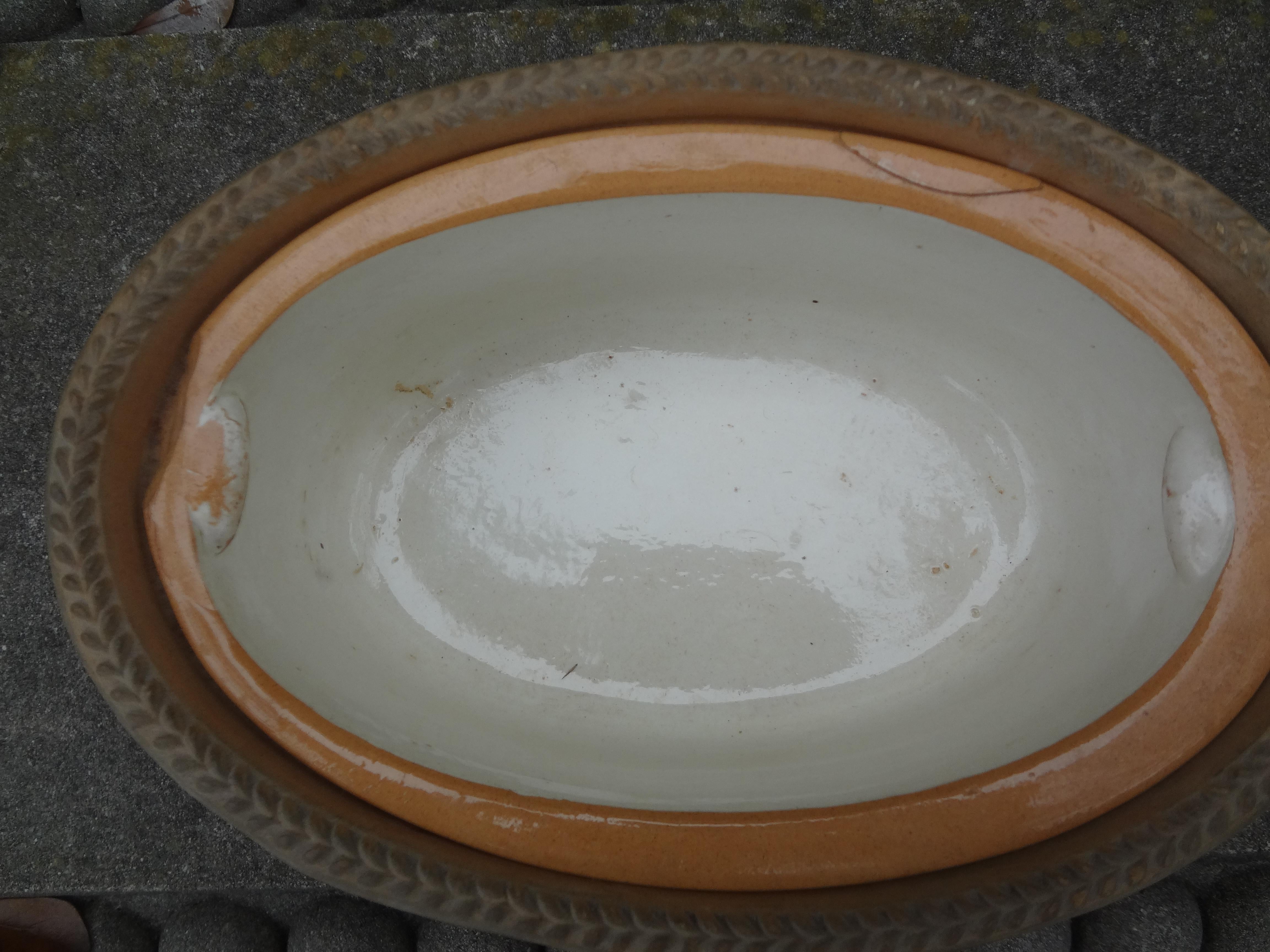 19th Century French Caneware Game Pie Dish or Tureen with Liner In Good Condition In Houston, TX