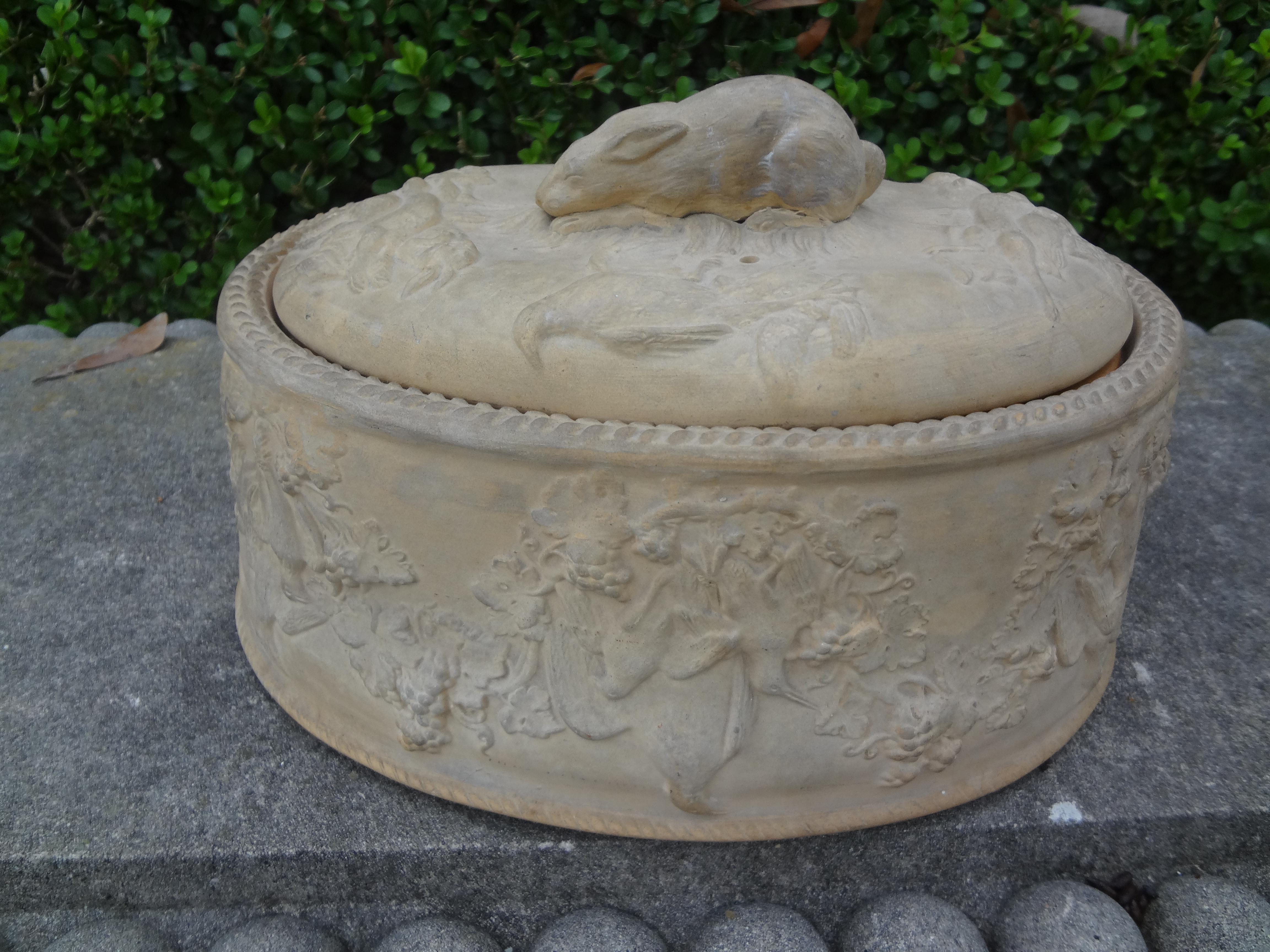 19th Century French Caneware Game Pie Dish or Tureen with Liner 1