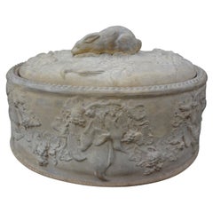 19th Century French Caneware Game Pie Dish or Tureen with Liner