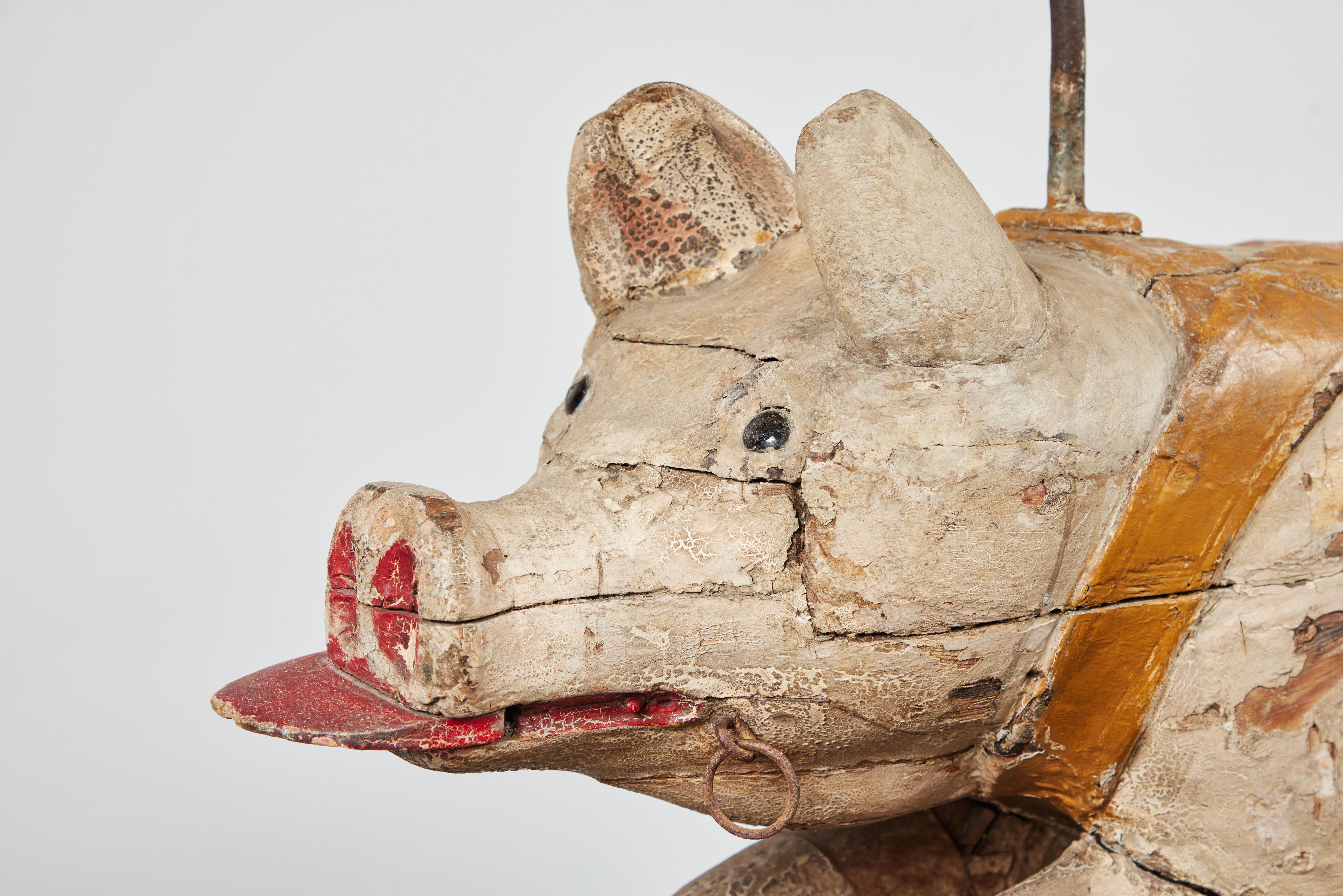 19th Century French Carousel Pig For Sale 1