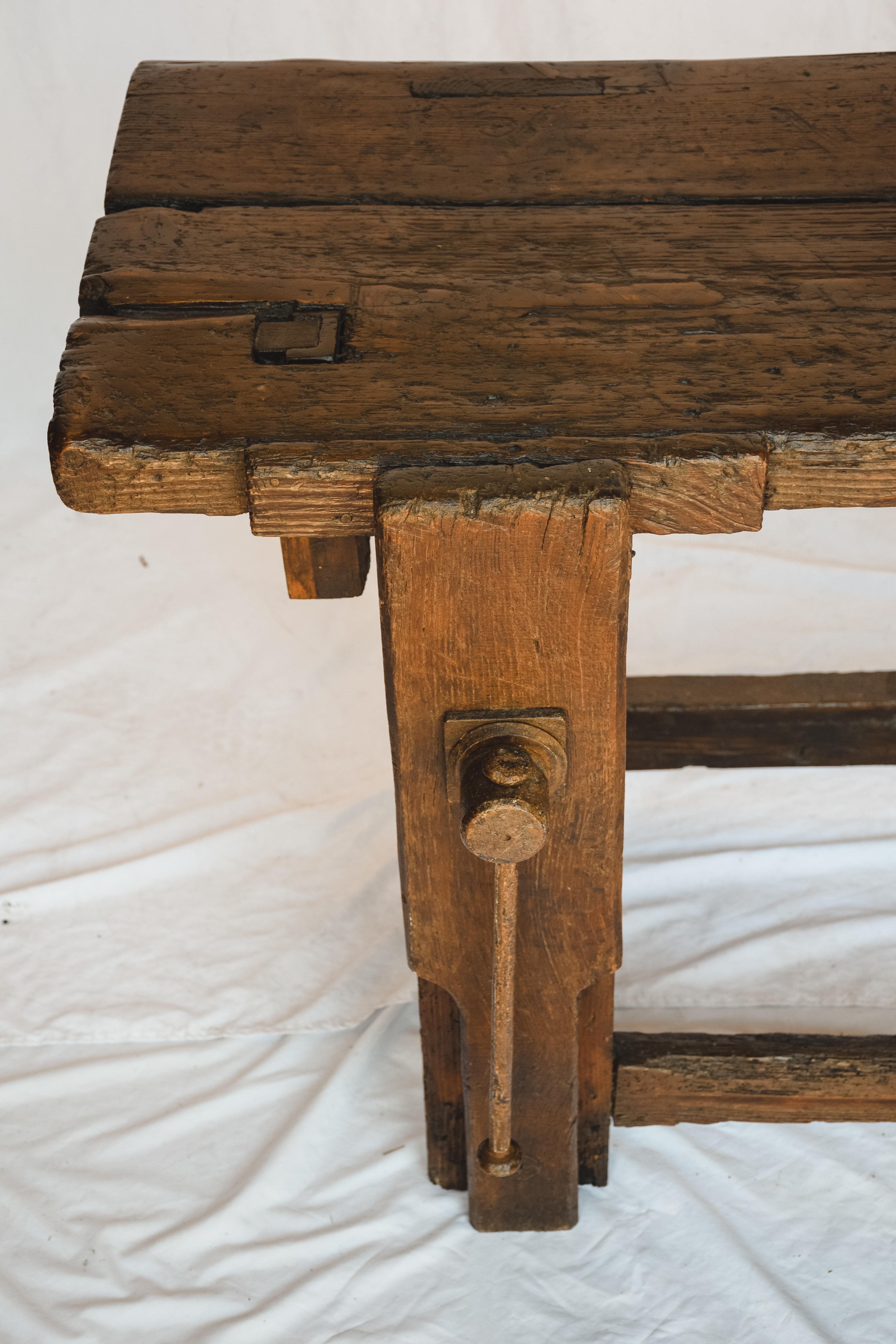 19th Century French Carpenters Work Table In Good Condition For Sale In Houston, TX
