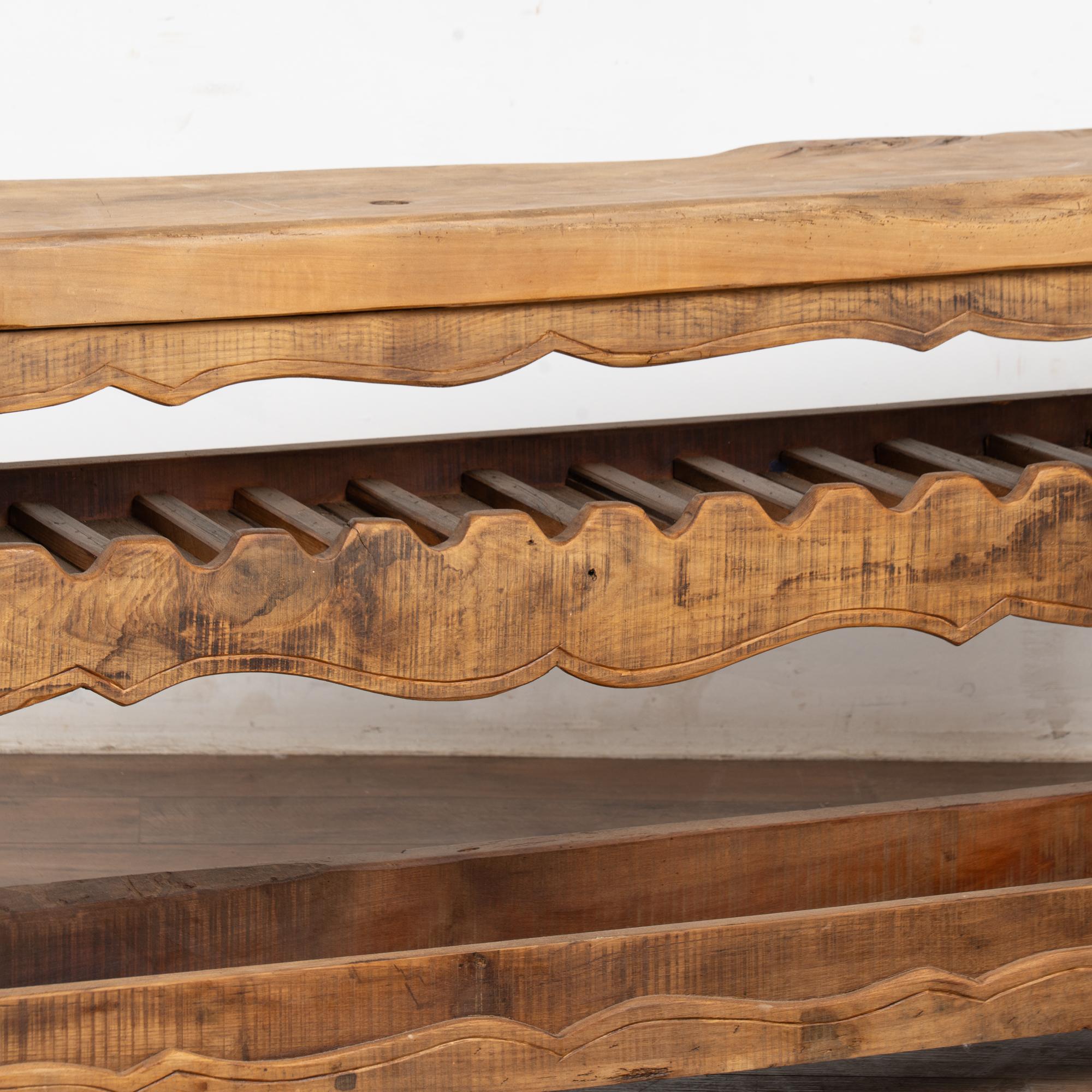 19th Century French Carpenter's Workbench Wine Rack Console Table In Good Condition For Sale In Round Top, TX