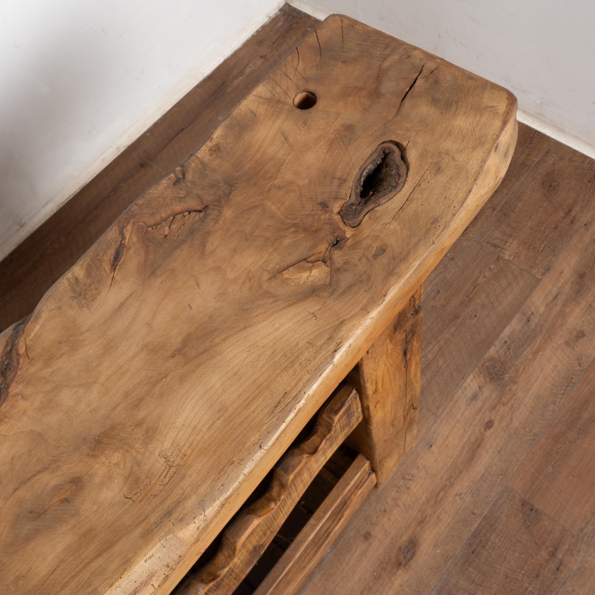 19th Century French Carpenter's Workbench Wine Rack Console Table For Sale 3