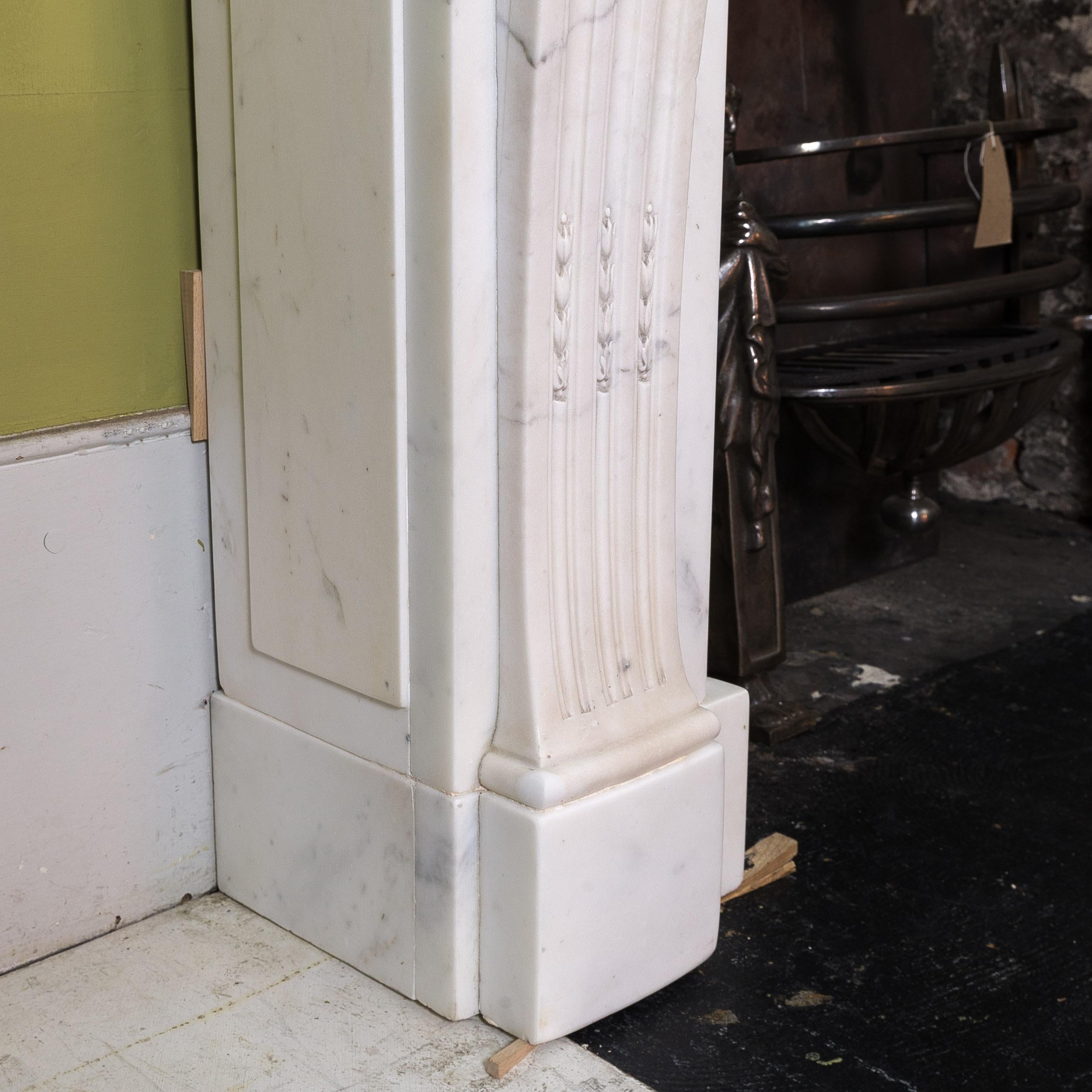 19th Century French Carrara Marble Fireplace 4