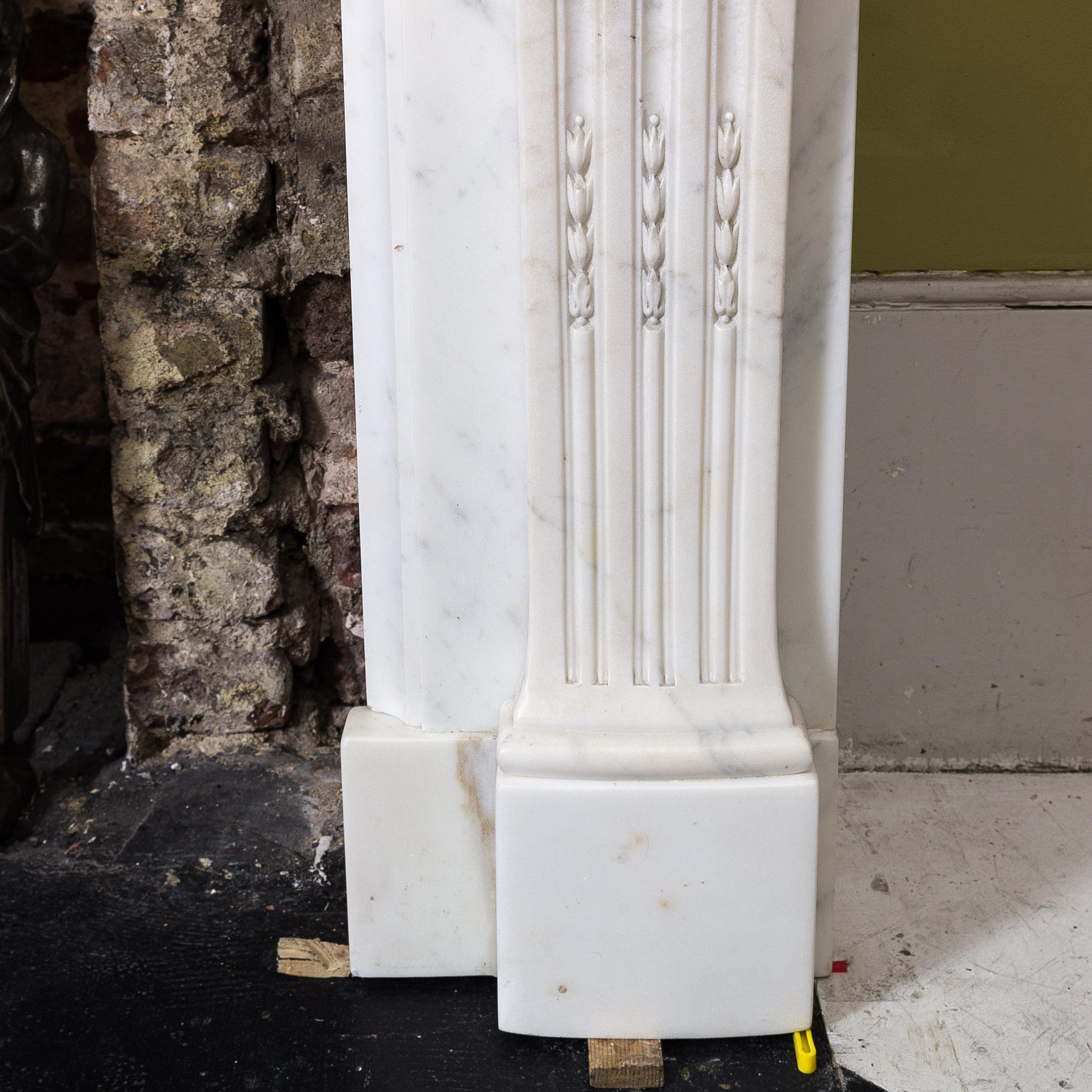 19th Century French Carrara Marble Fireplace 3