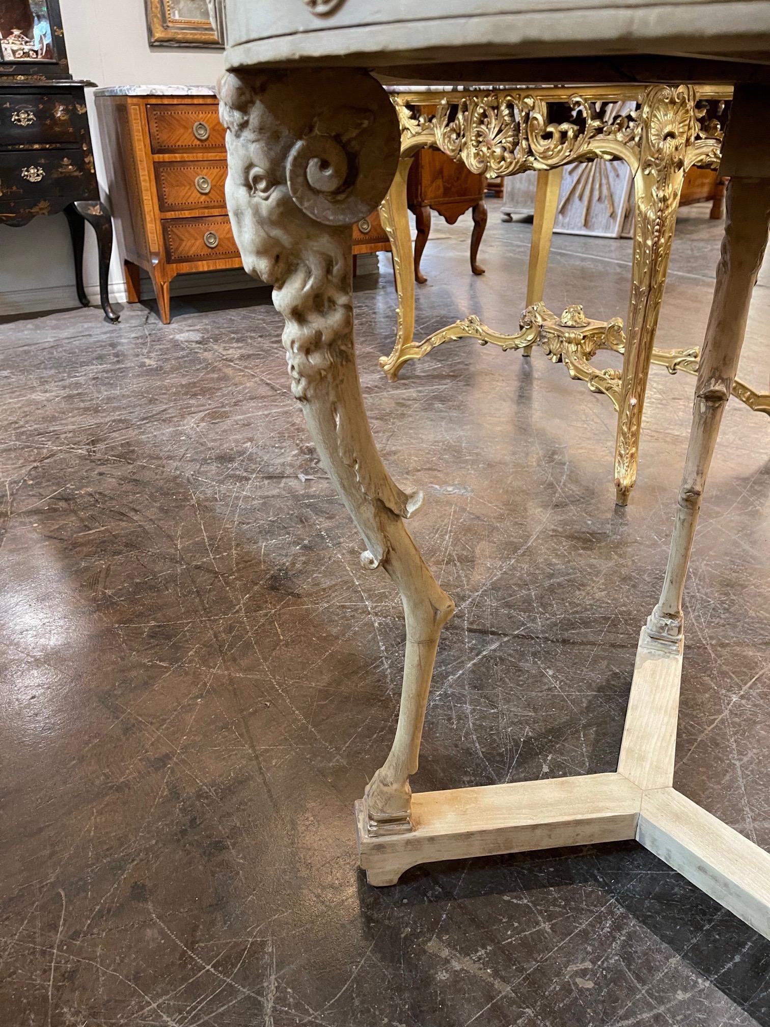 19th Century French Carved and Bleached Mahogany Side Table 3