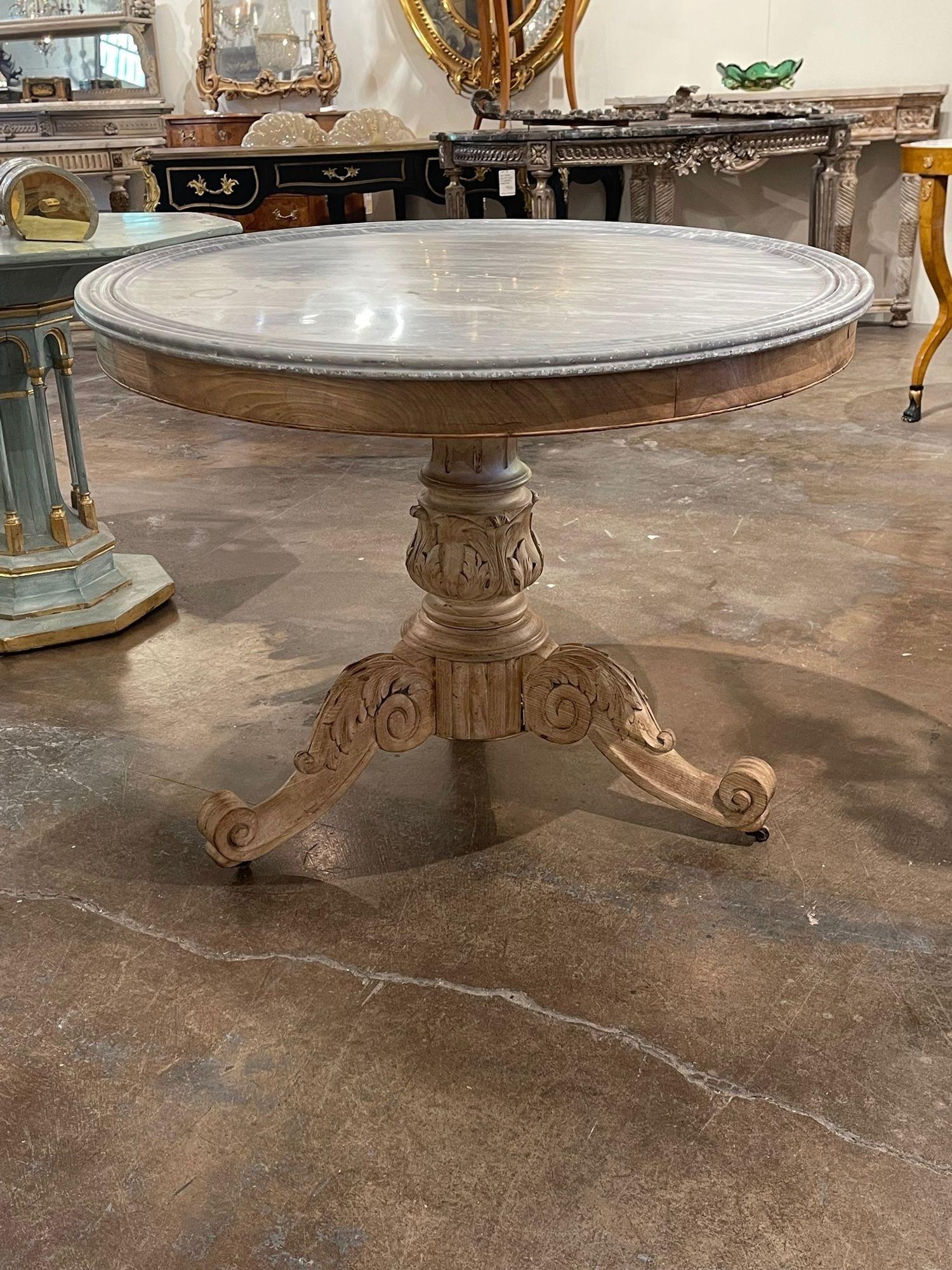 19th Century French Carved and Bleached Walnut Center Table 4