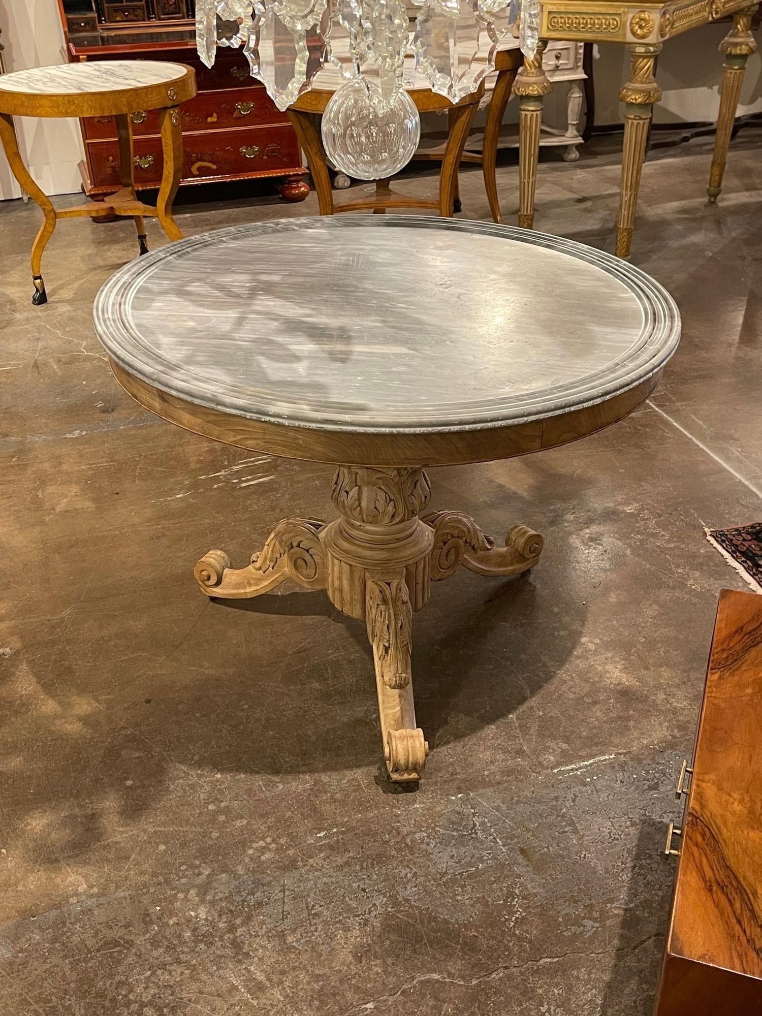 19th Century French Carved and Bleached Walnut Center Table 5