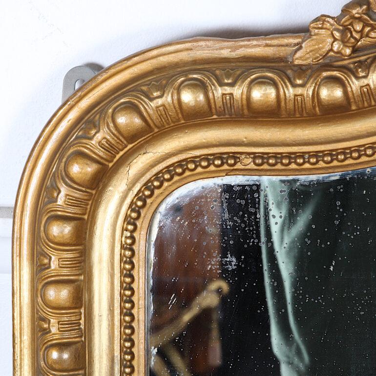 19th Century French Carved and Gilt Louis XV Style Mirror with Original Plate In Good Condition In Vancouver, British Columbia