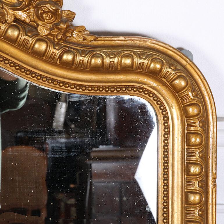 19th Century French Carved and Gilt Louis XV Style Mirror with Original Plate 1