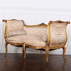 19th Century French Carved and Gilt Settee