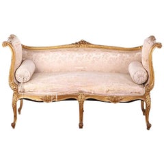 19th Century French Carved and Gilt Settee