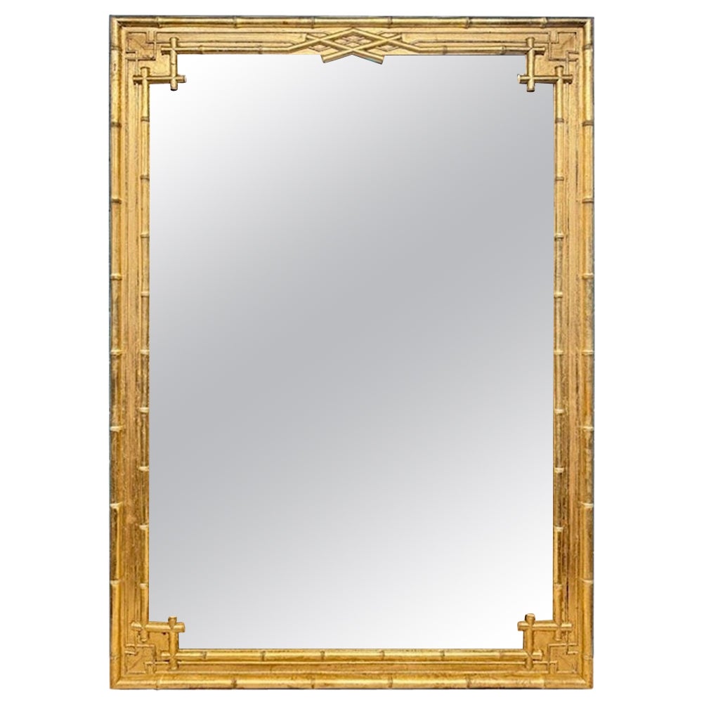 19. Jahrhundert Französisch geschnitzt und Giltwood Bamboo Mirror