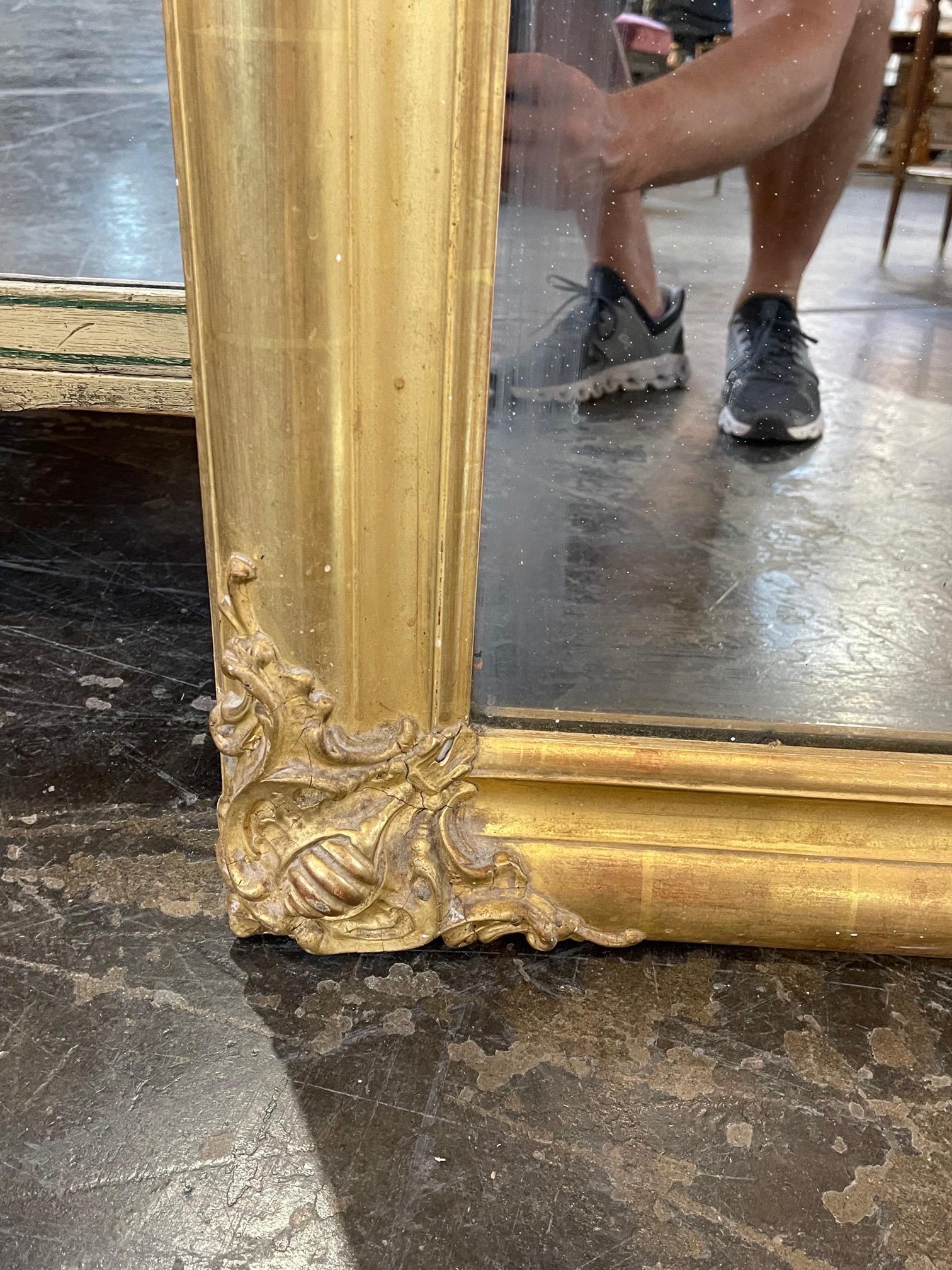 19th Century French Carved and Giltwood Louis XV Style Mirror 2