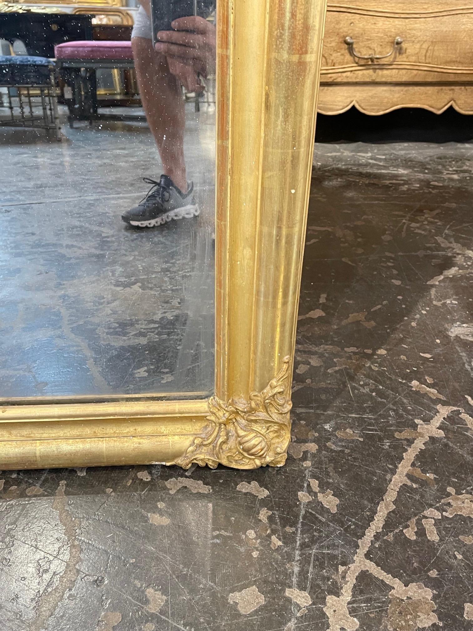 19th Century French Carved and Giltwood Louis XV Style Mirror 3