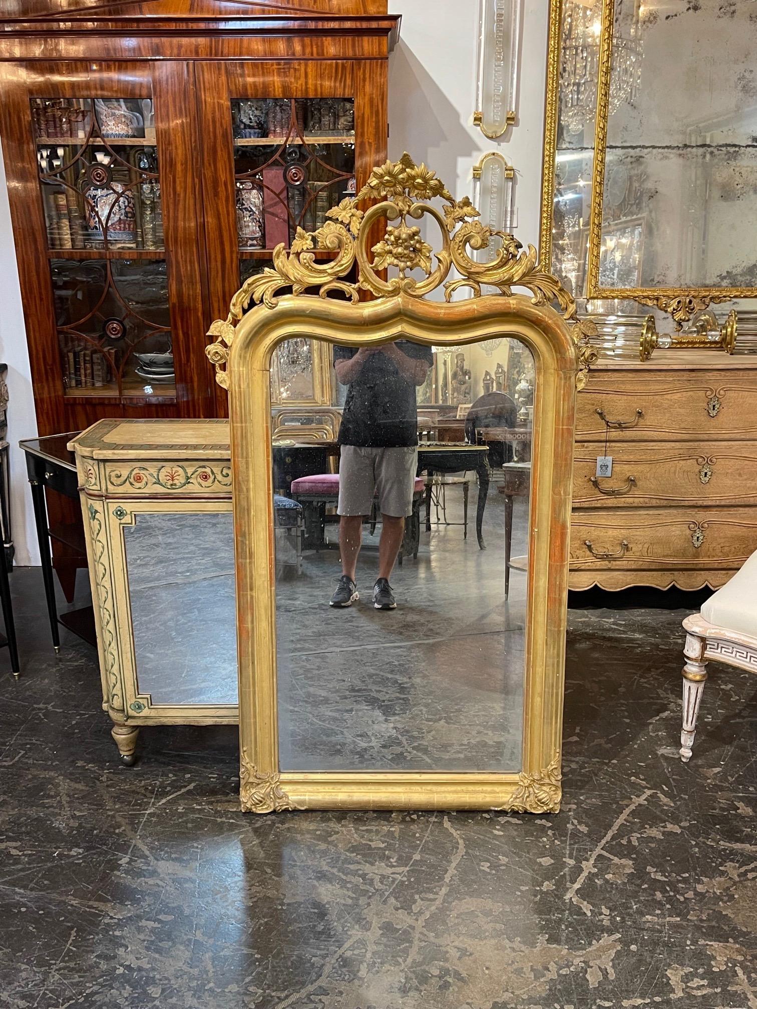 19th Century French Carved and Giltwood Louis XV Style Mirror 6
