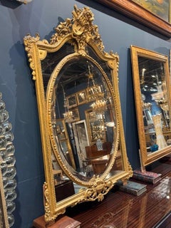 19th Century French Carved and Giltwood Mirror