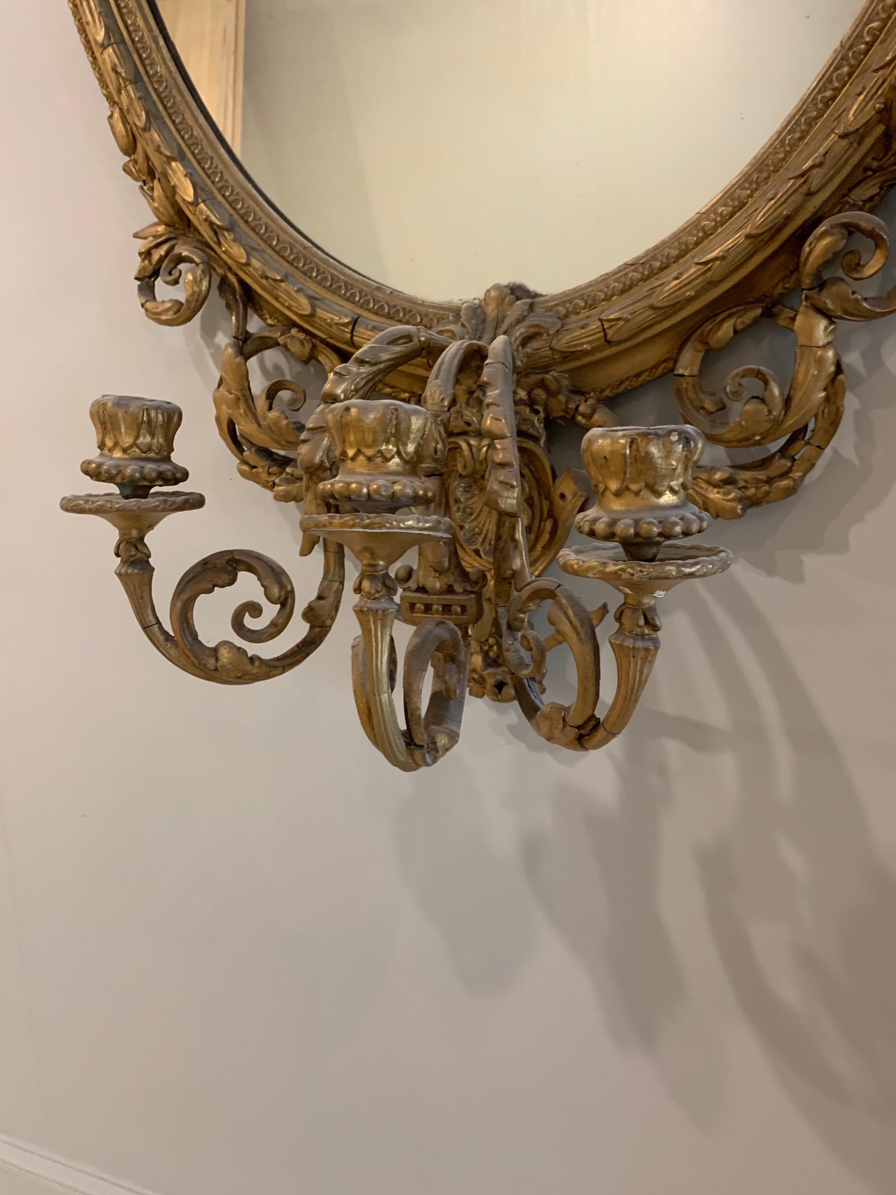 vintage 3 oval mirror