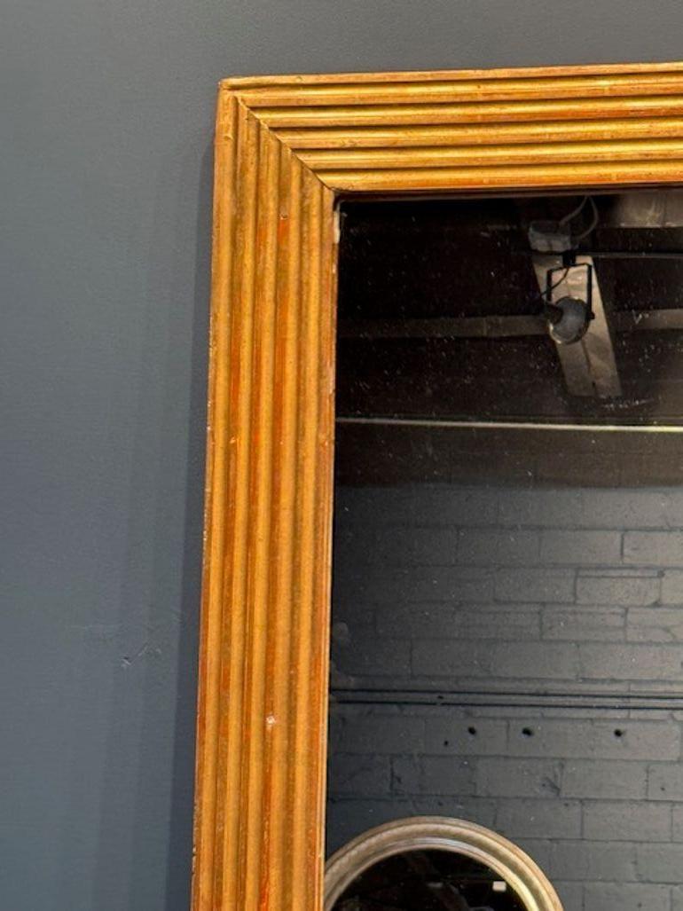 19th Century French Carved and Giltwood Transitional Mirror In Good Condition For Sale In Dallas, TX