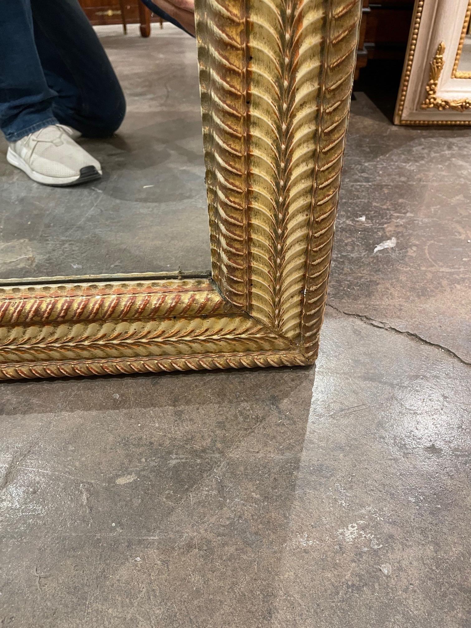 19th Century French Carved and Giltwood Transitional Mirror 3