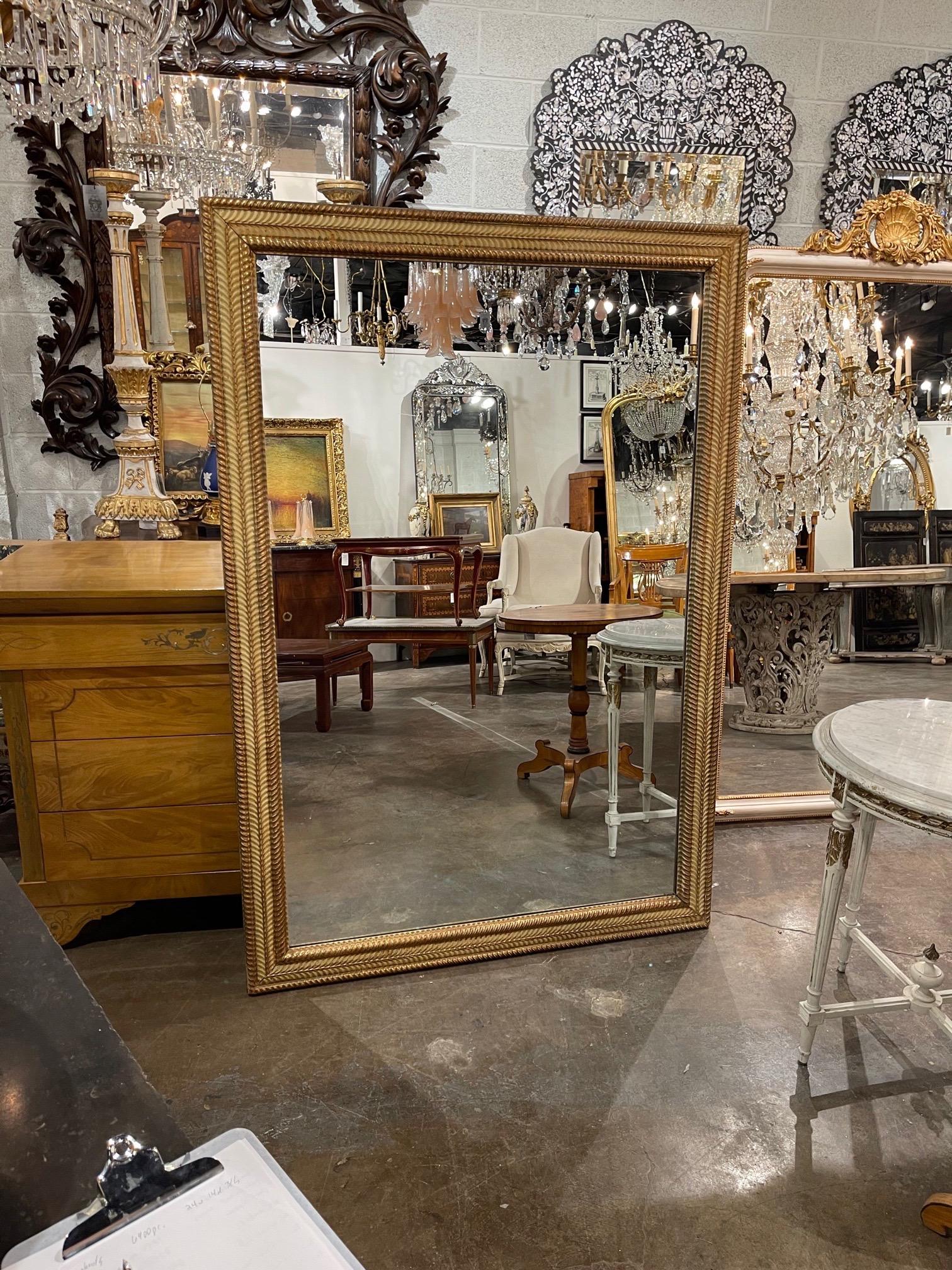 19th Century French Carved and Giltwood Transitional Mirror 4
