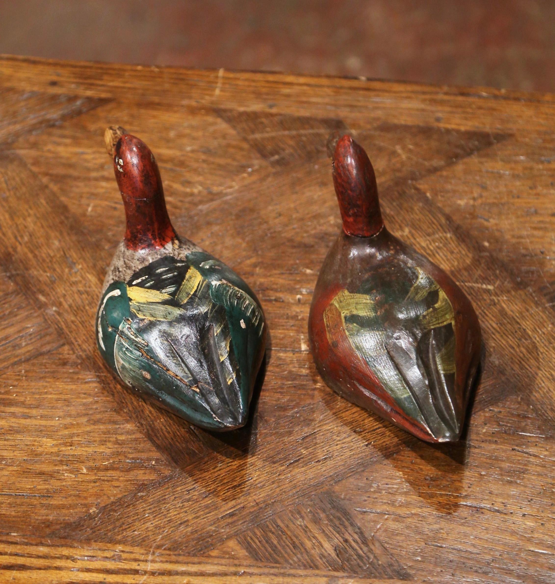 19th Century French Carved and Hand Painted Duck Decoys, Set of Eleven 8