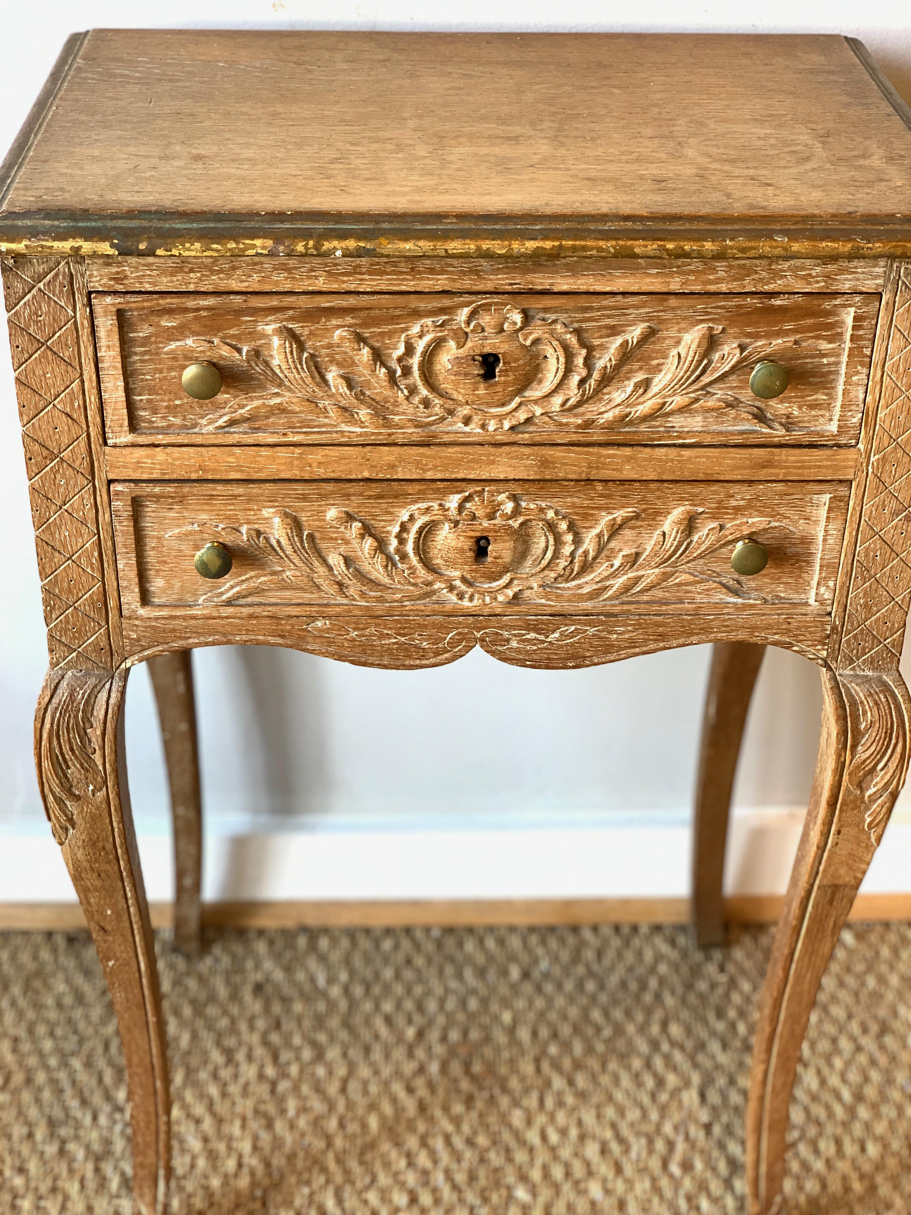 19th Century French Carved and Limed Oak Side Table 3
