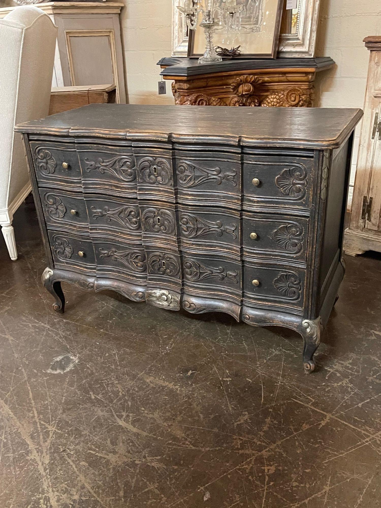 19th Century French Carved and Painted Bedside Chest In Good Condition For Sale In Dallas, TX