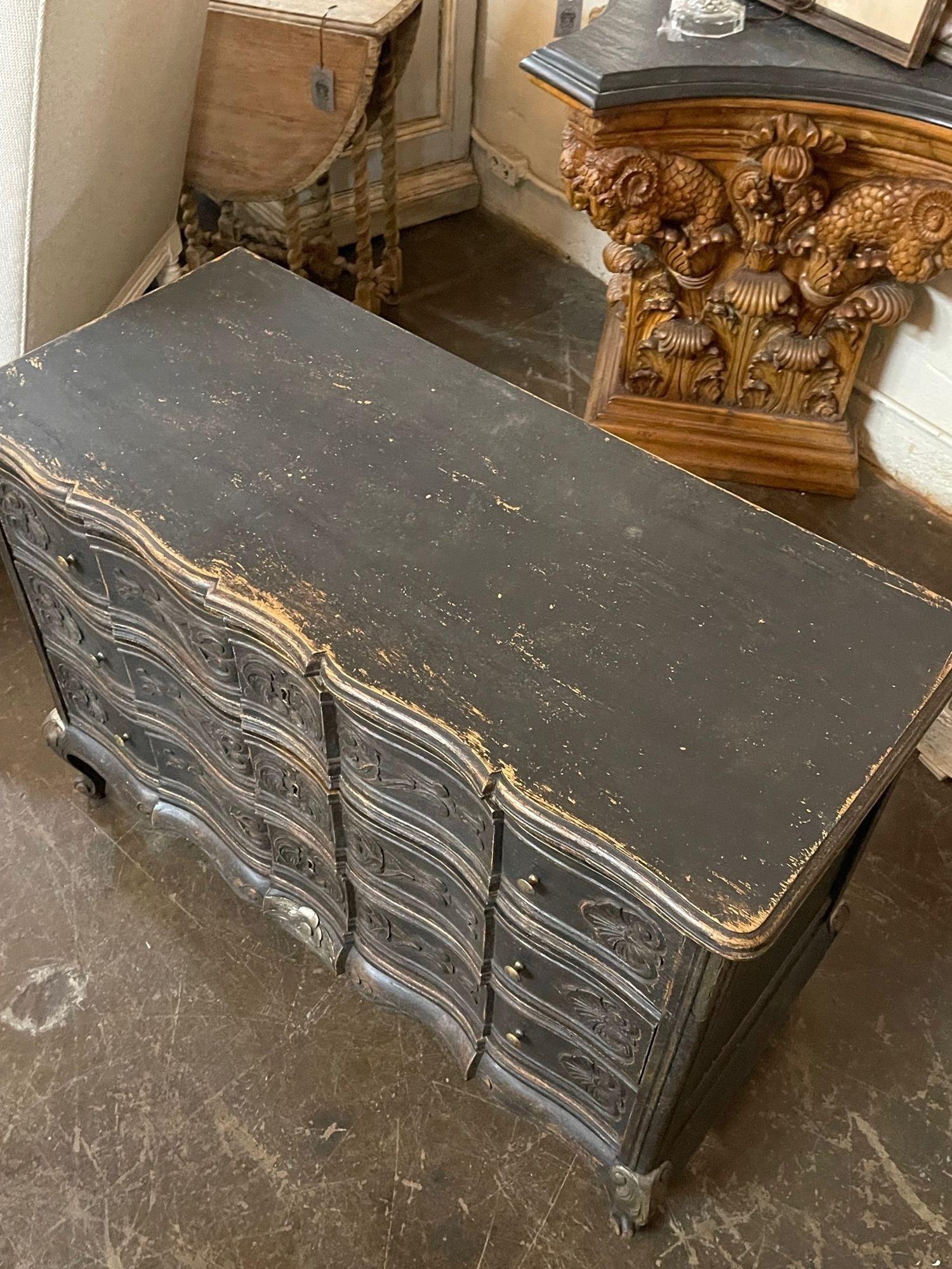 19th Century French Carved and Painted Bedside Chest For Sale 1