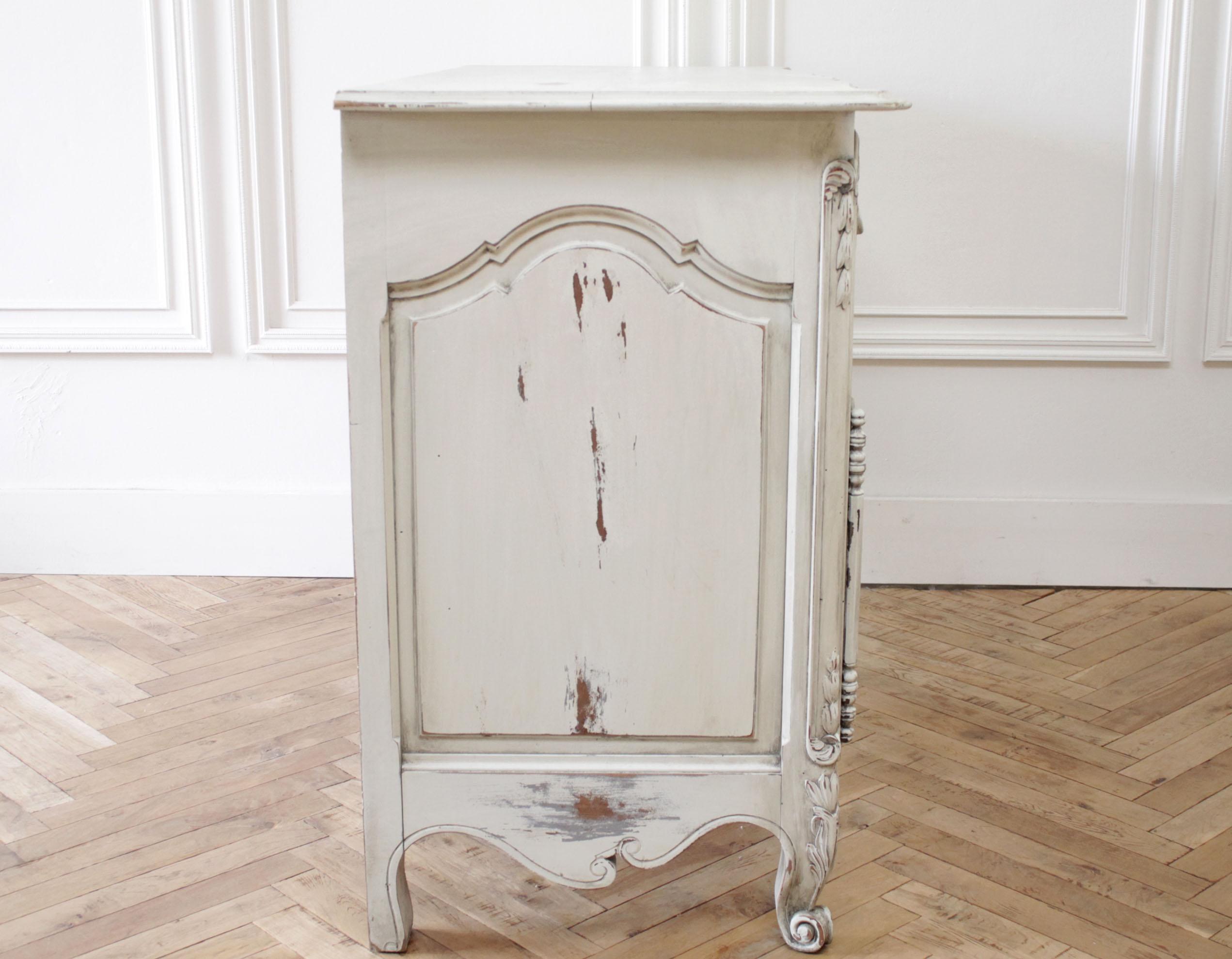 19th Century French Carved and Painted Buffet with Carved Roses In Good Condition In Brea, CA