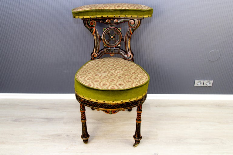 19th Century French Carved and Painted Smoking Chair For ...