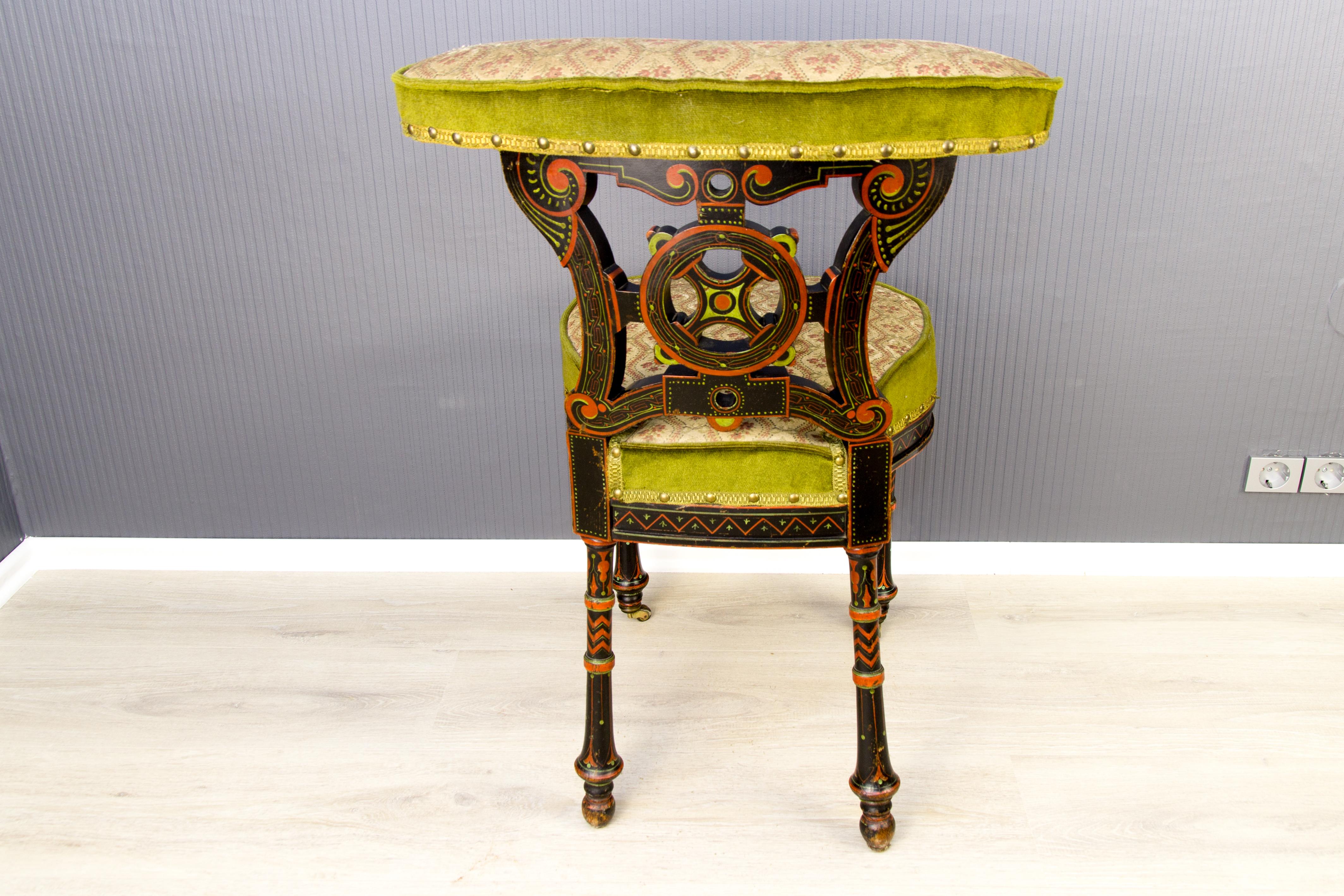 19th Century French Carved and Painted Chair In Fair Condition In Barntrup, DE