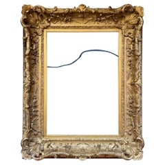 19th Century French Carved and Water Gilded Frame 19th Century French Carved and Water Gilded Frame