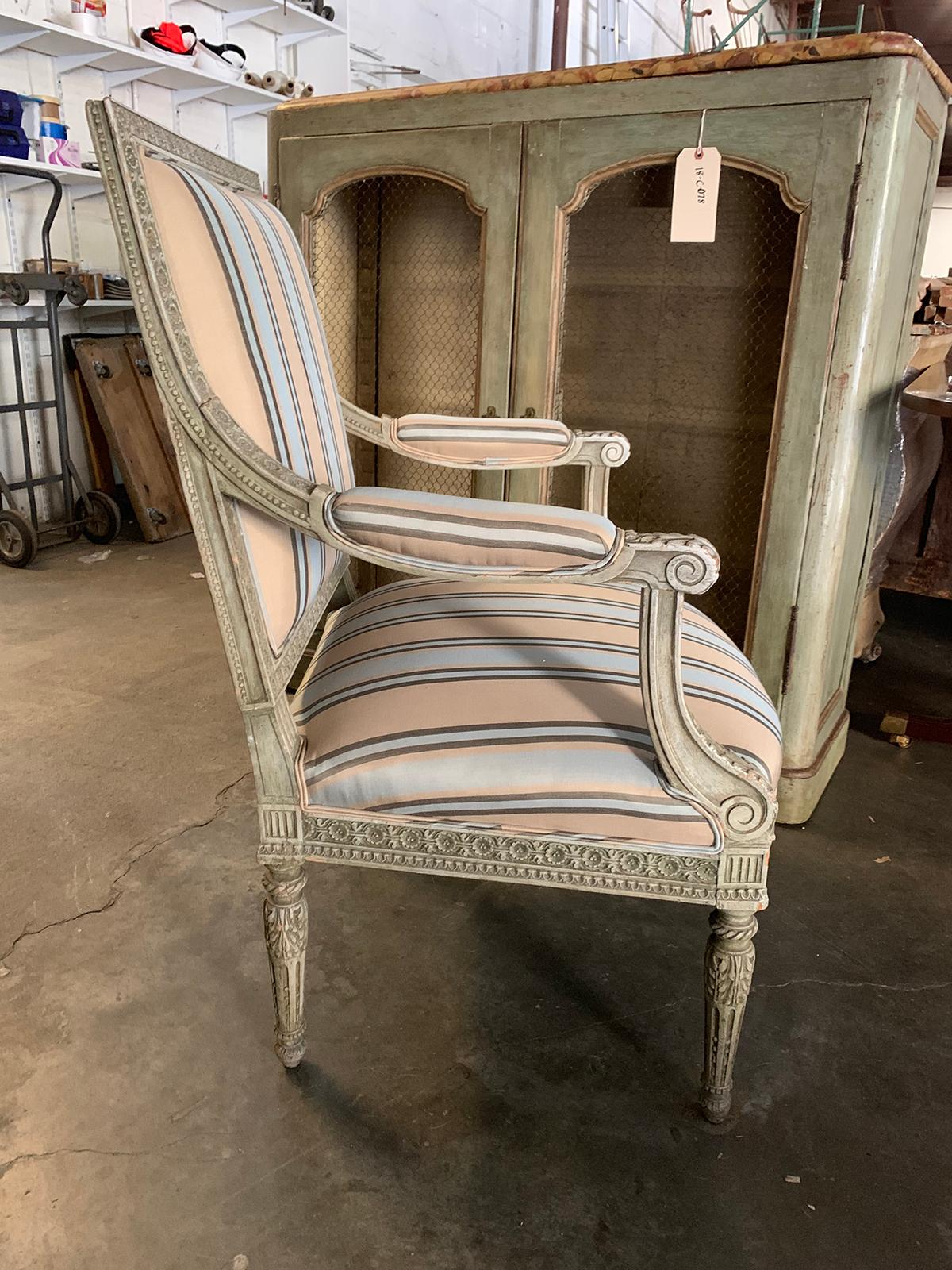 19th Century French Carved Armchair In Good Condition For Sale In Atlanta, GA