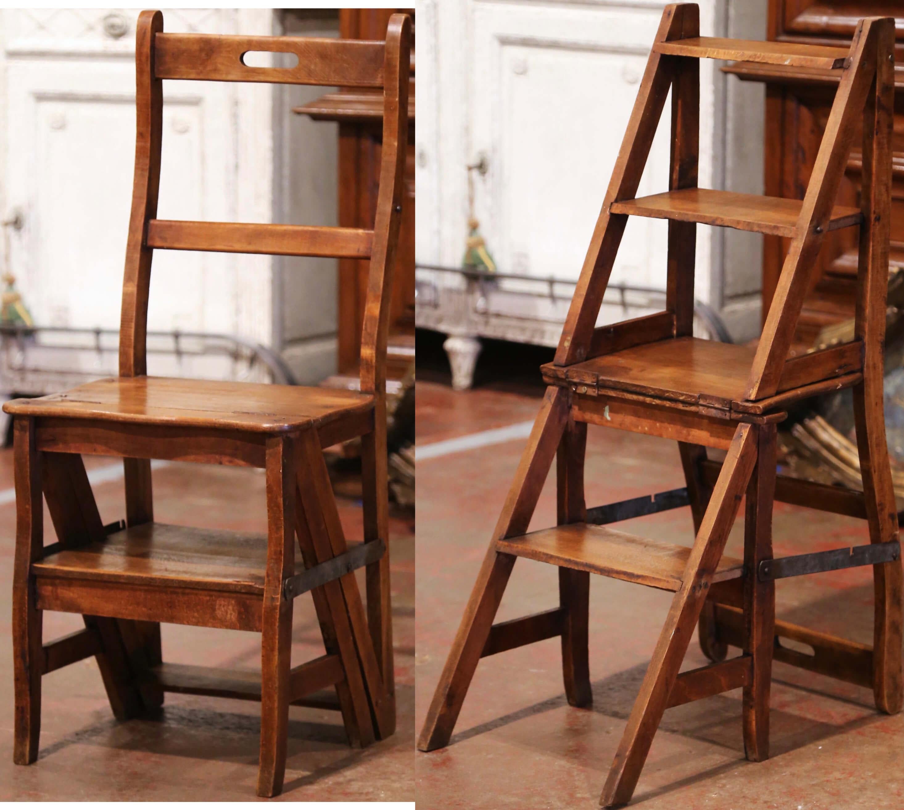 wooden chair step ladder