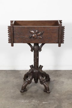 19th Century French Carved Black Forest Oak Jardinière or Planter