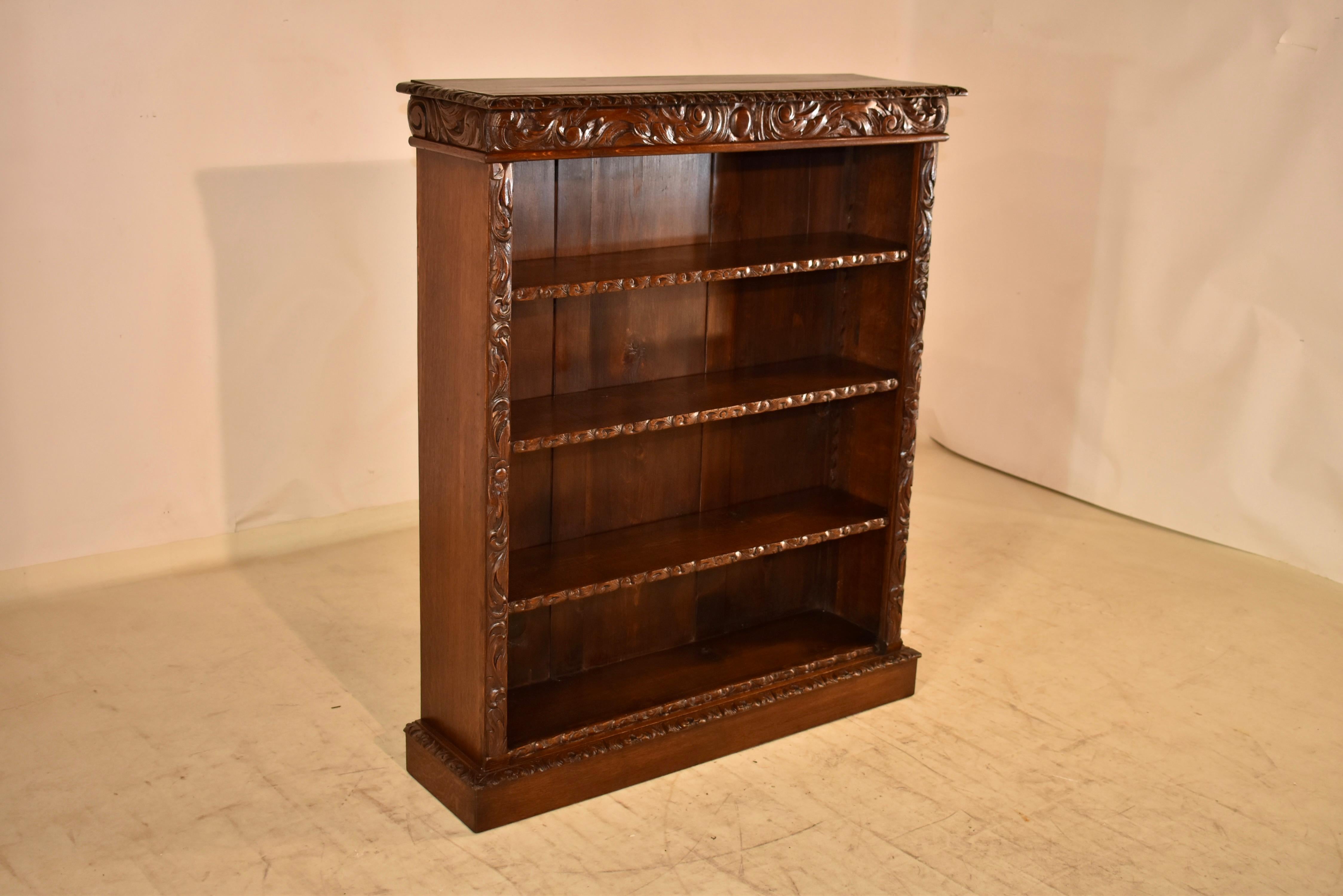 Hand-Carved 19th Century French Carved Bookcase For Sale
