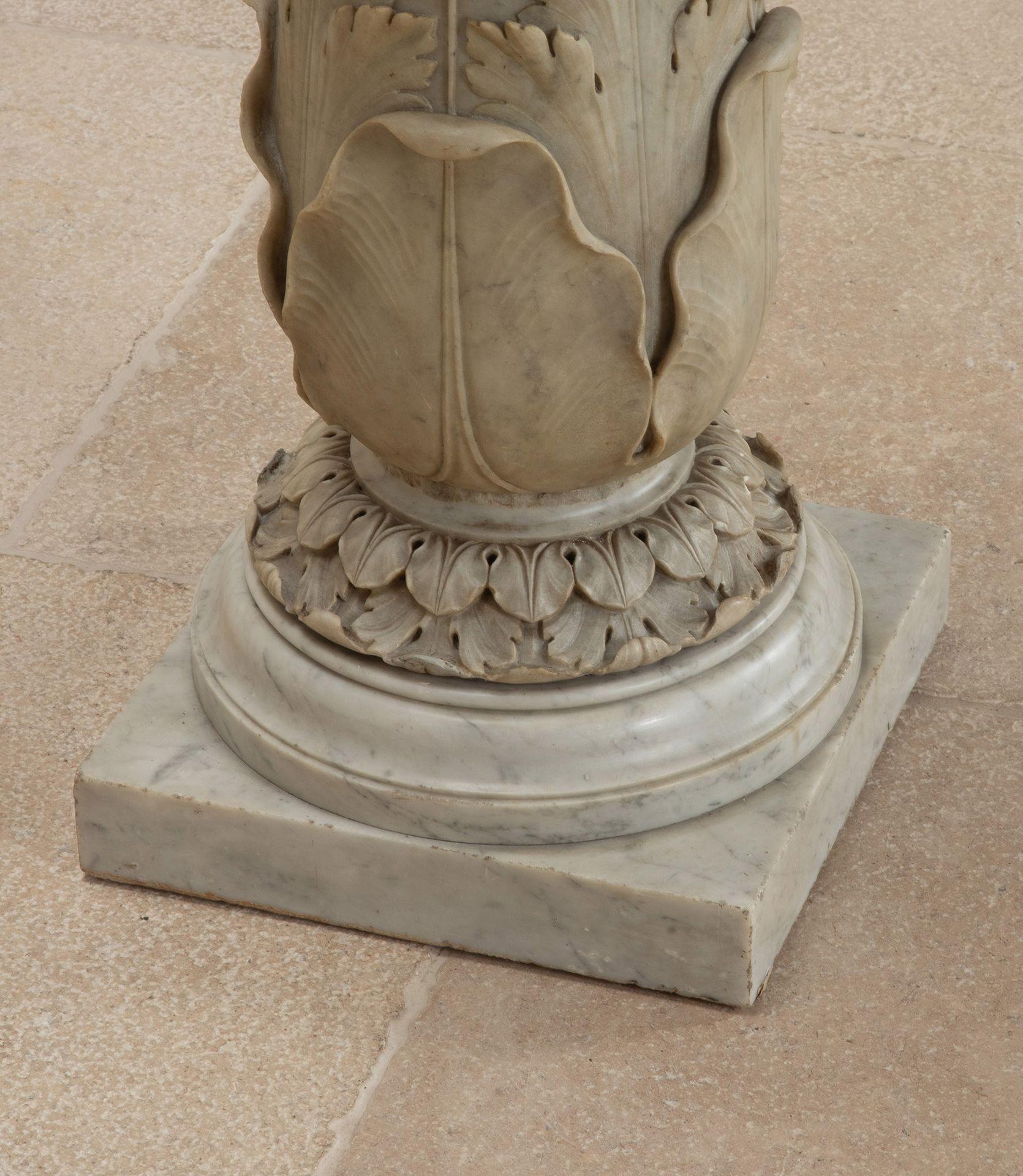 19th Century French Carved Carrara Marble Column In Good Condition For Sale In Gloucestershire, GB