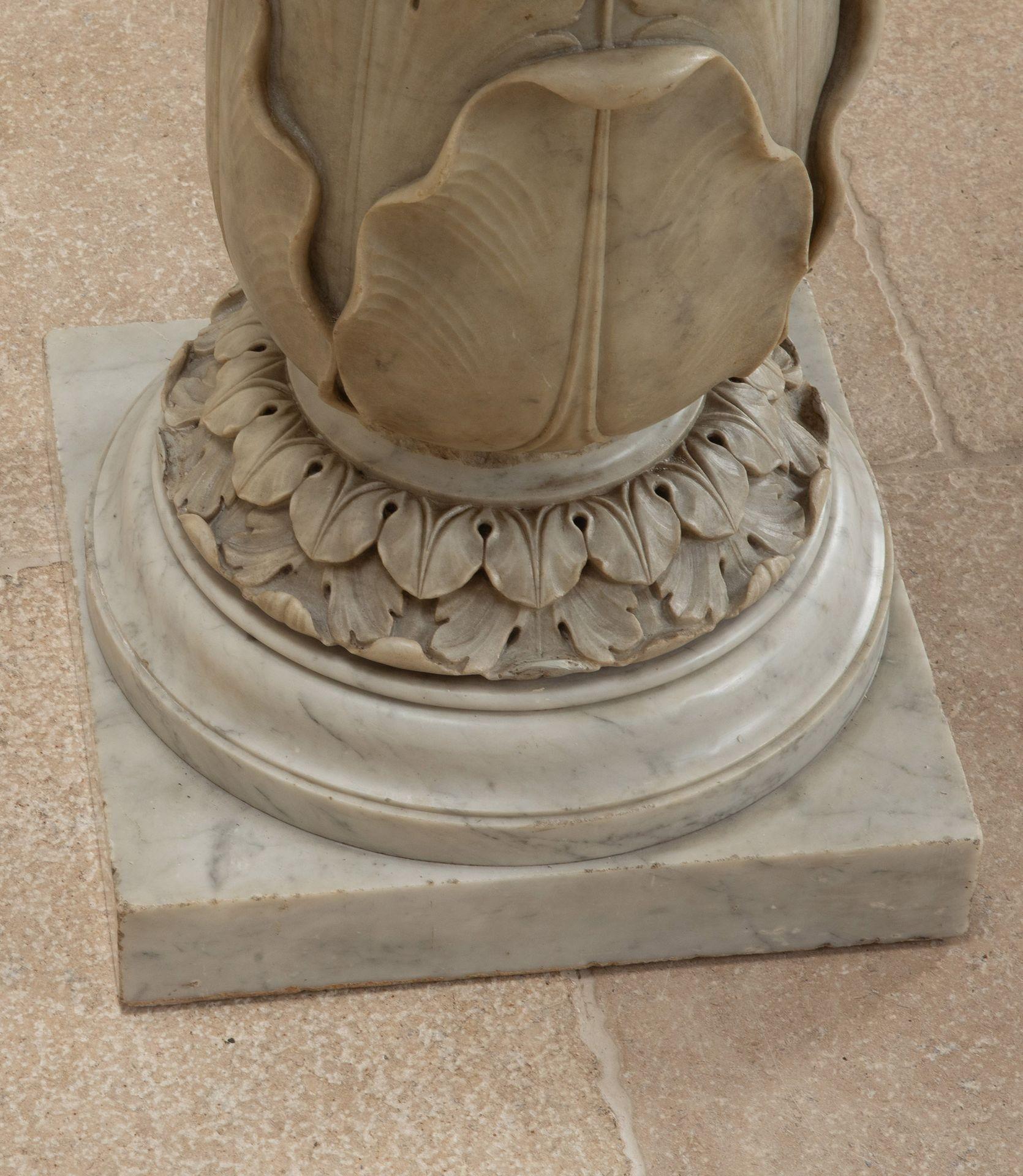 19th Century French Carved Carrara Marble Column For Sale 3
