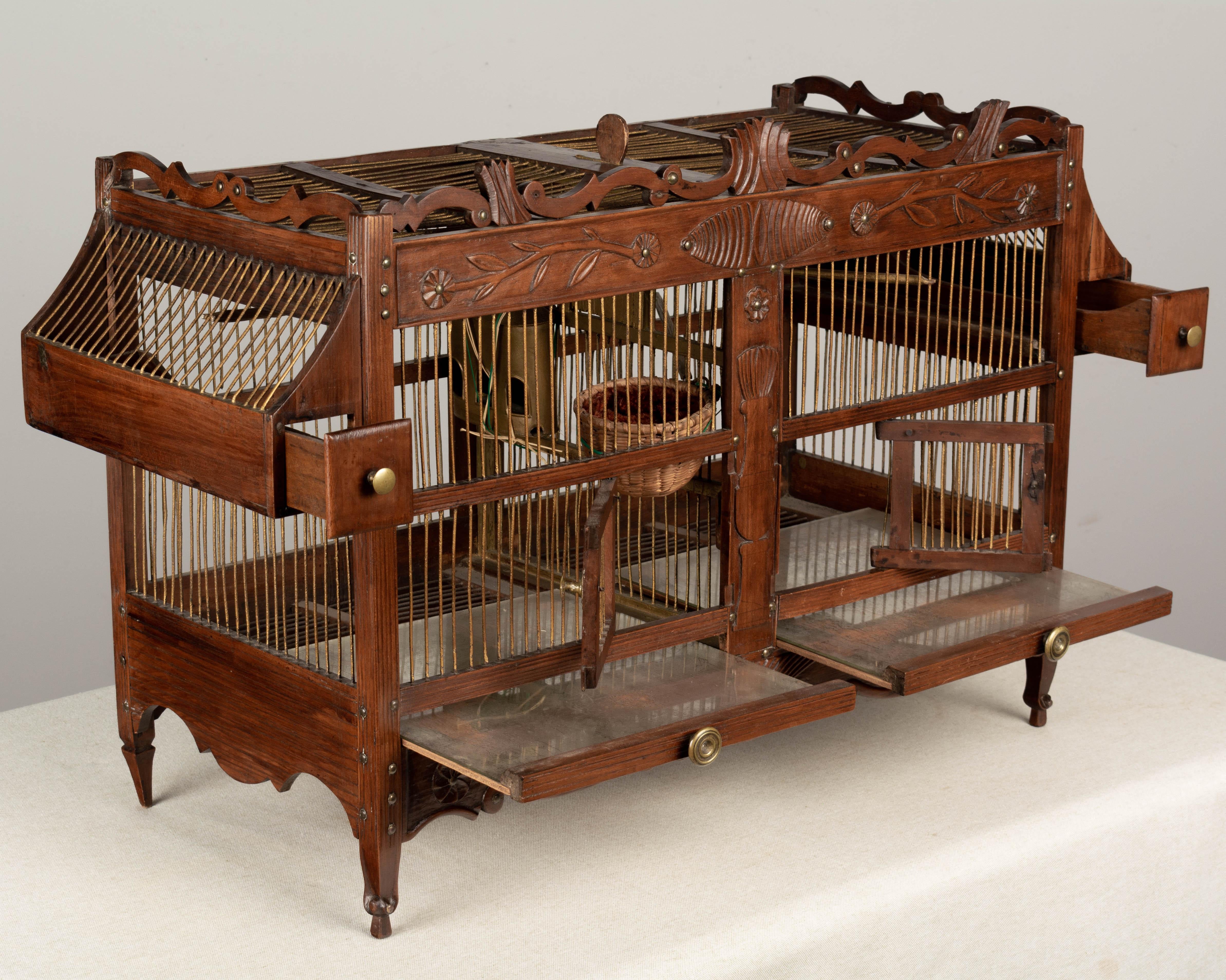 19th Century French Carved Cherry Birdcage 2