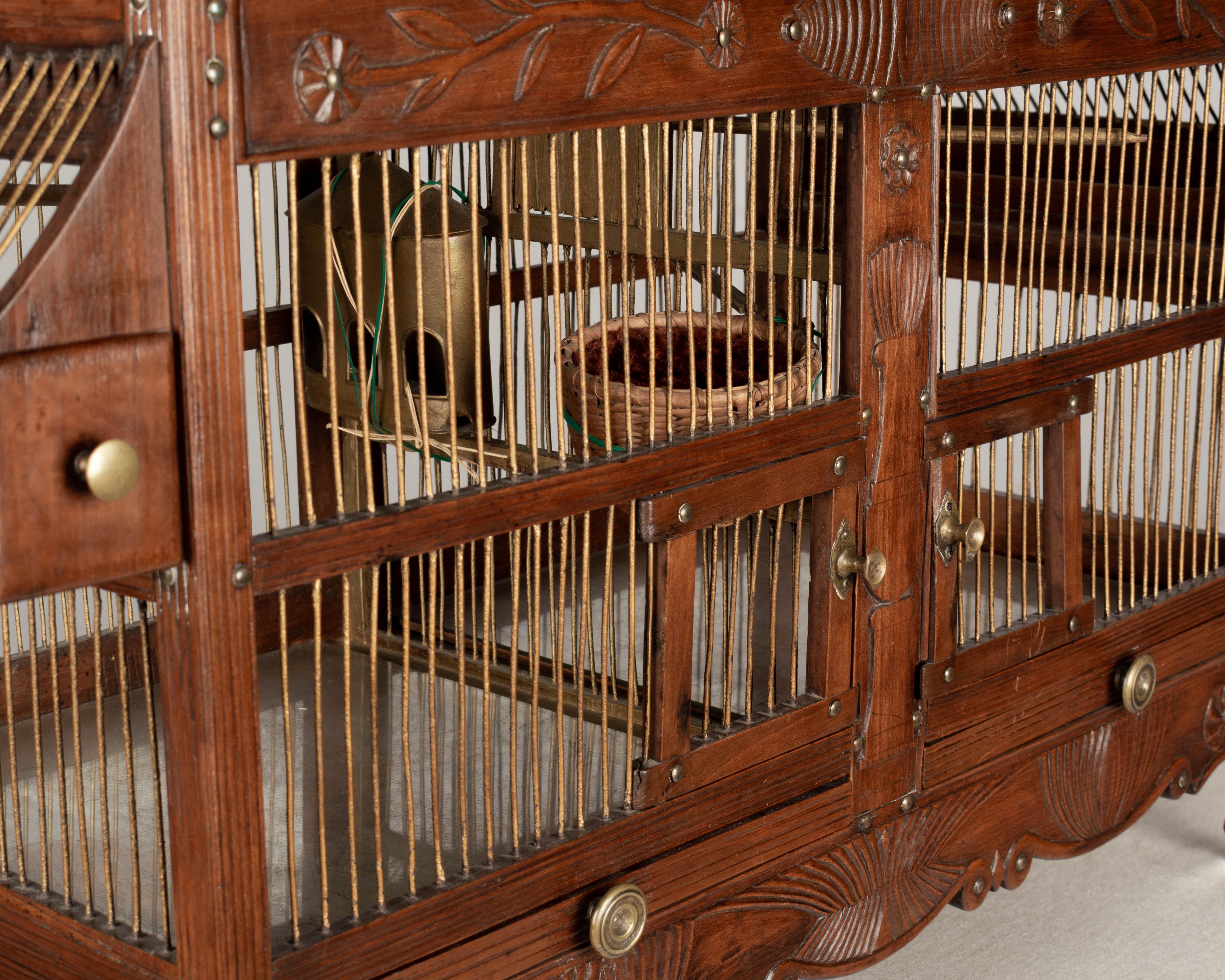 19th Century French Carved Cherry Birdcage 4