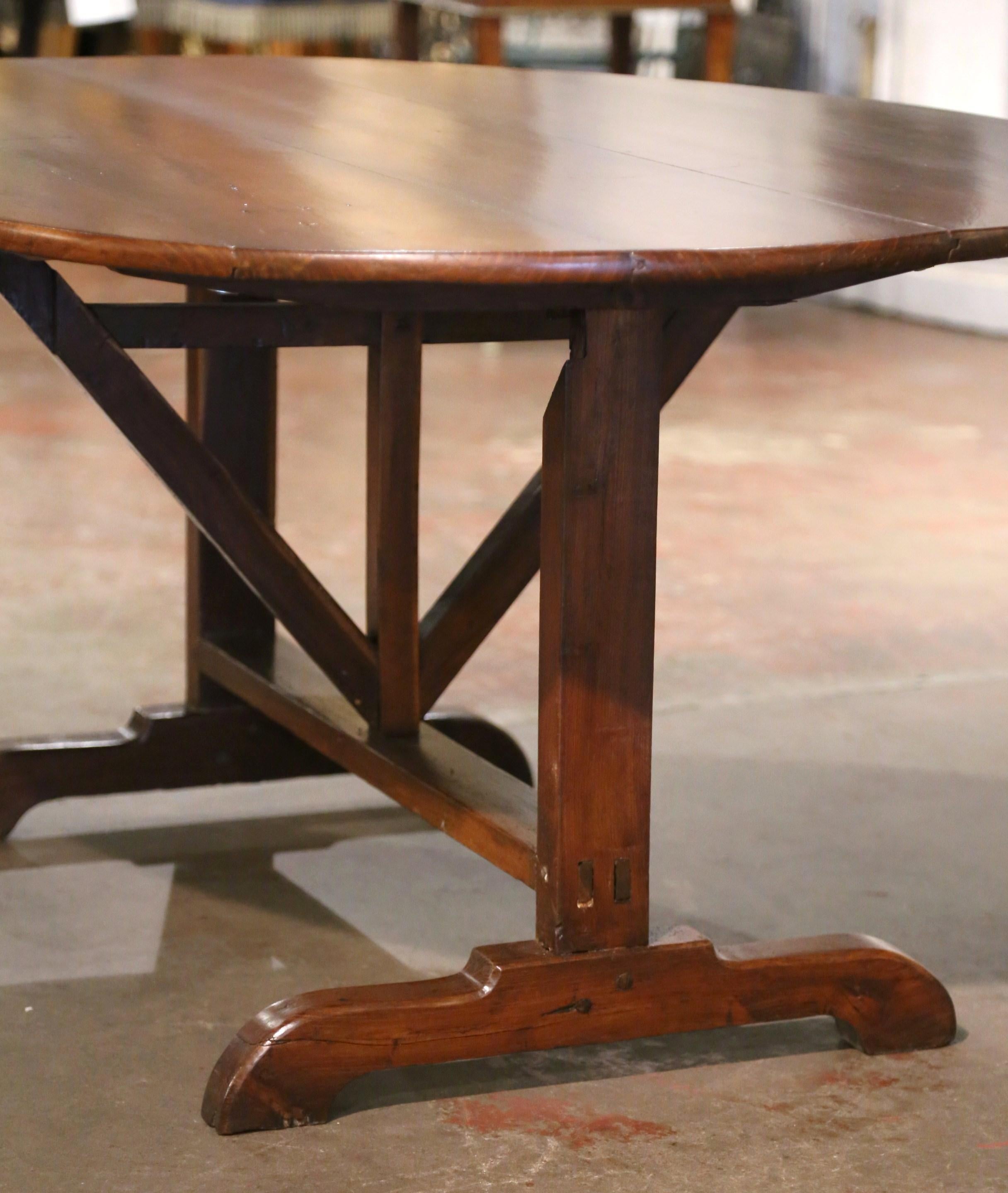 19th Century French Carved Cherry Tilt-Top Wine Tasting Table from Burgundy 5