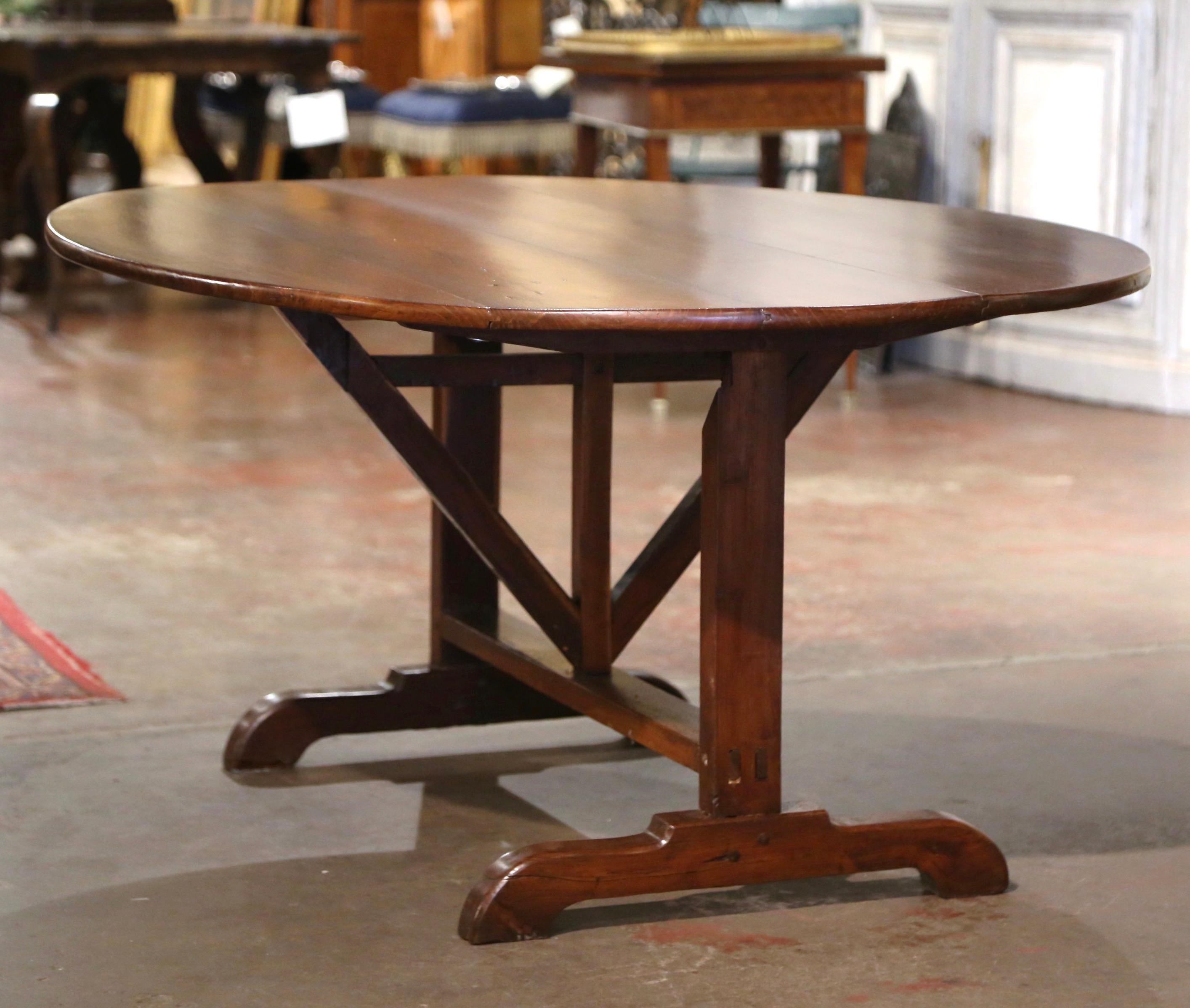 19th Century French Carved Cherry Tilt-Top Wine Tasting Table from Burgundy 2