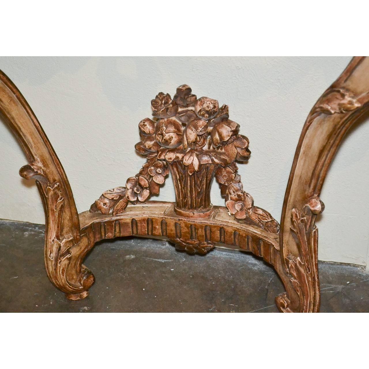 19th Century French Carved Console Table 1