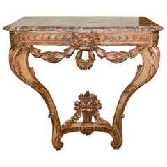 19th Century French Carved Console Table