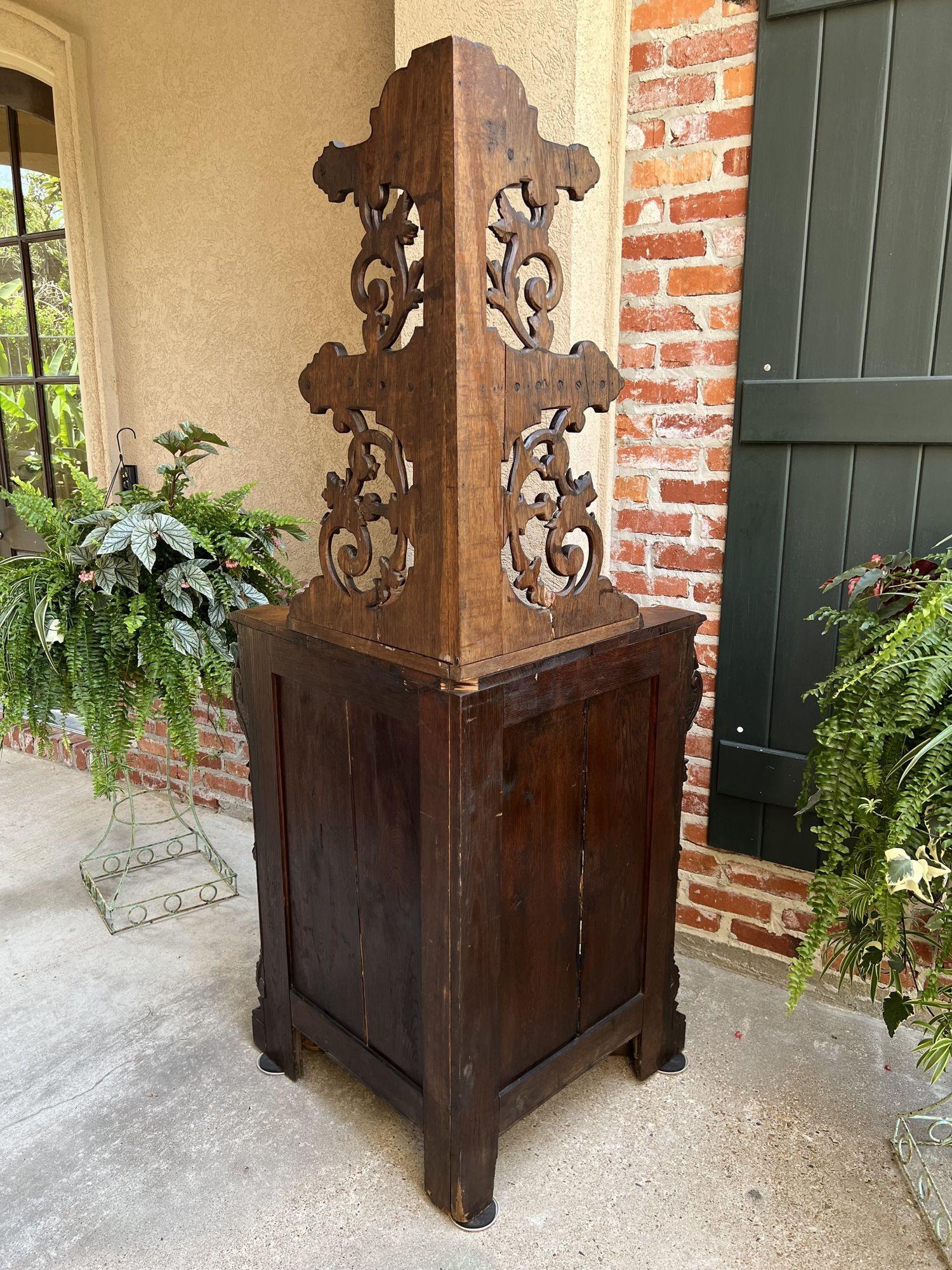 19th century French Carved Corner Cabinet Black Forest Open Shelves Bookcase 5
