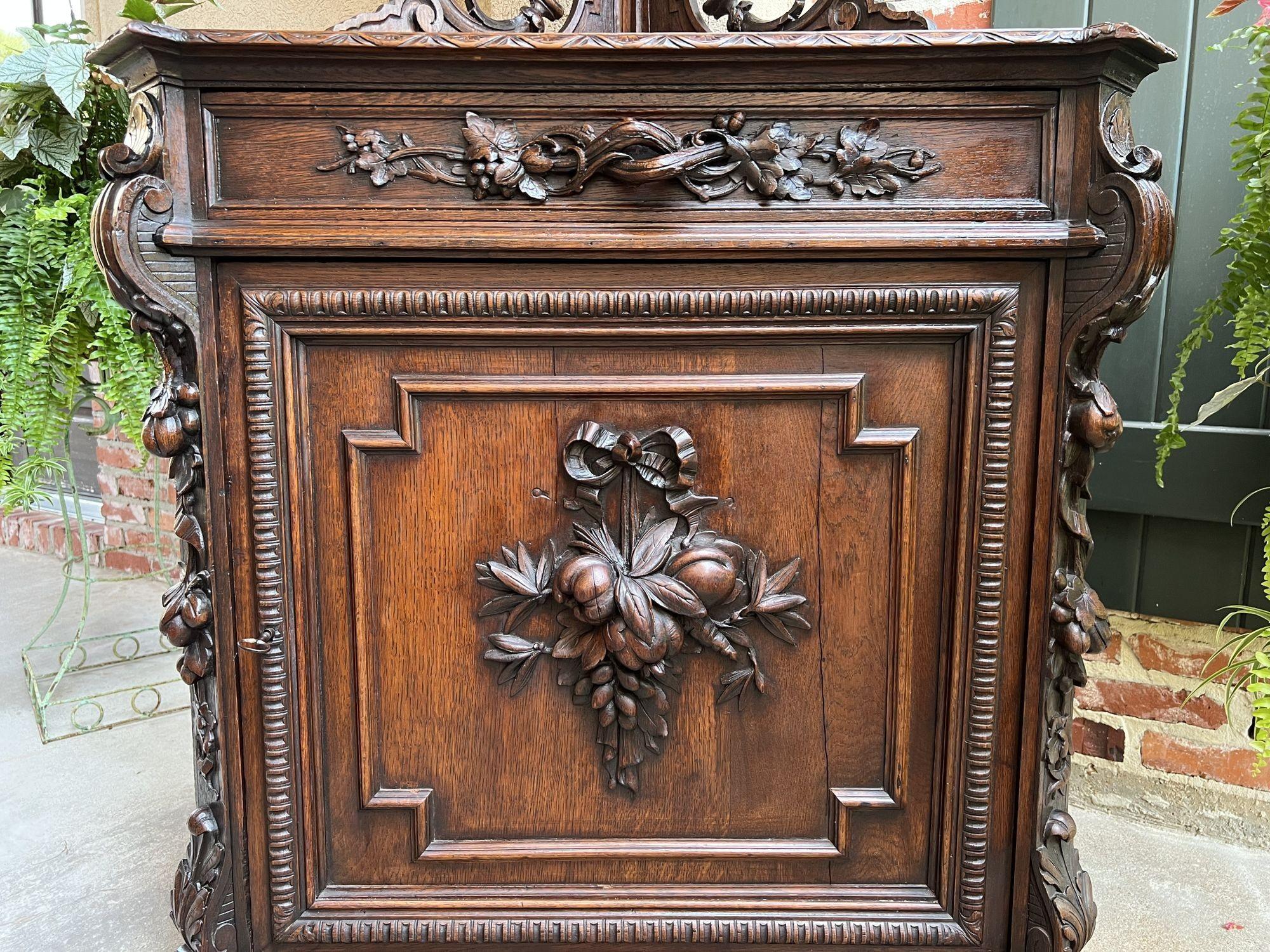 19th century French Carved Corner Cabinet Black Forest Open Shelves Bookcase 9