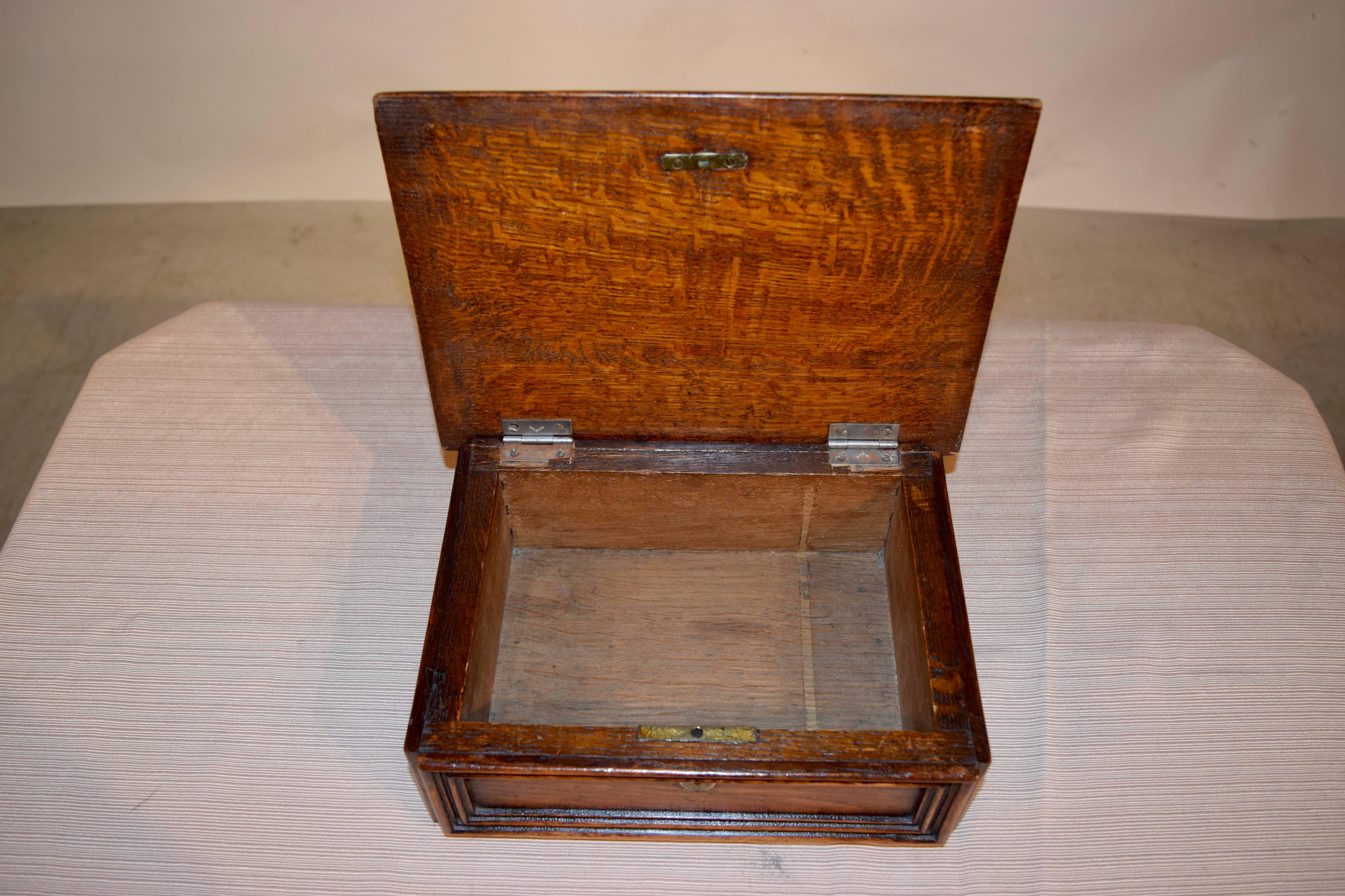 Oak 19th Century French Carved Dresser Box
