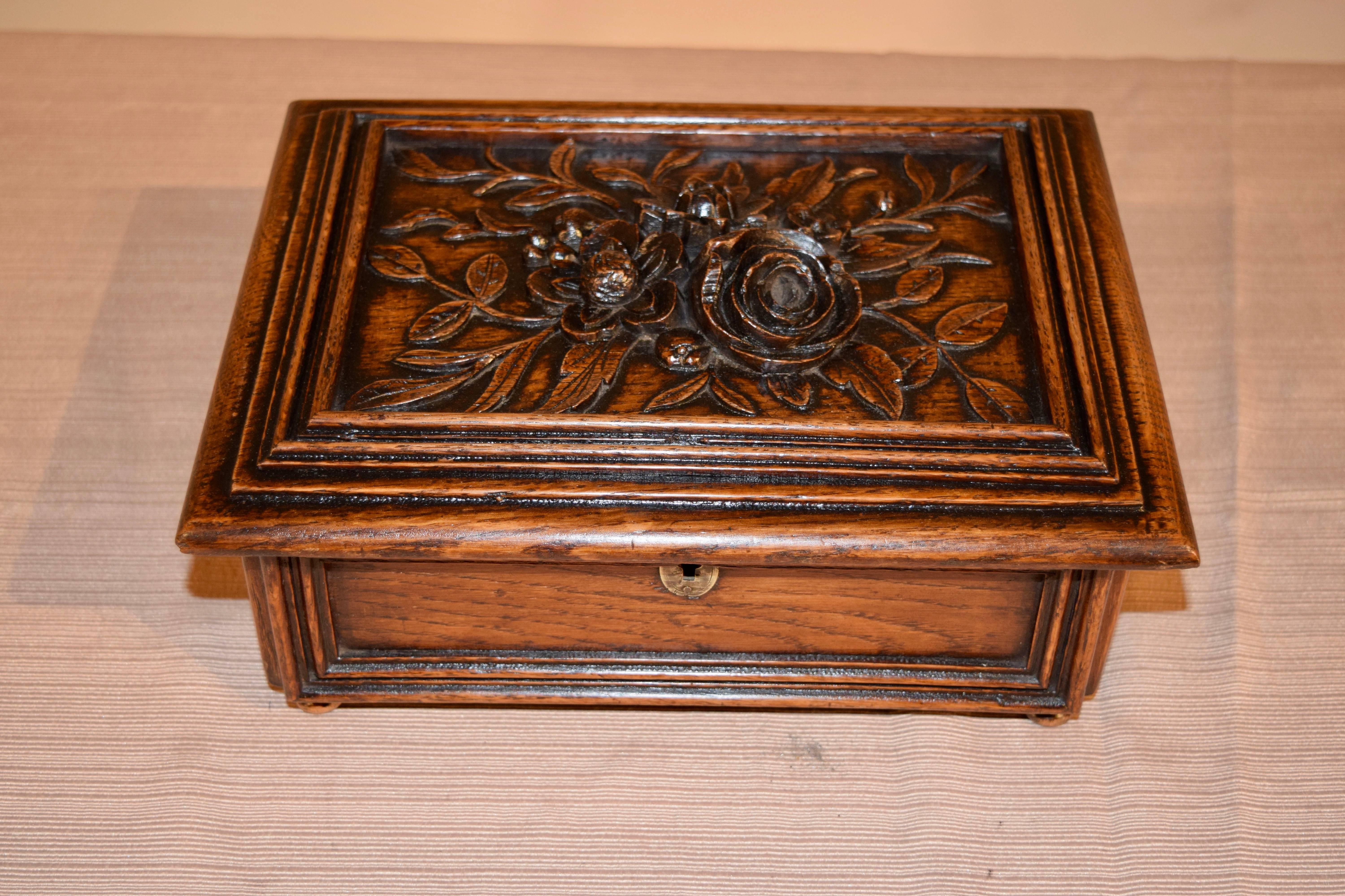 19th Century French Carved Dresser Box 1