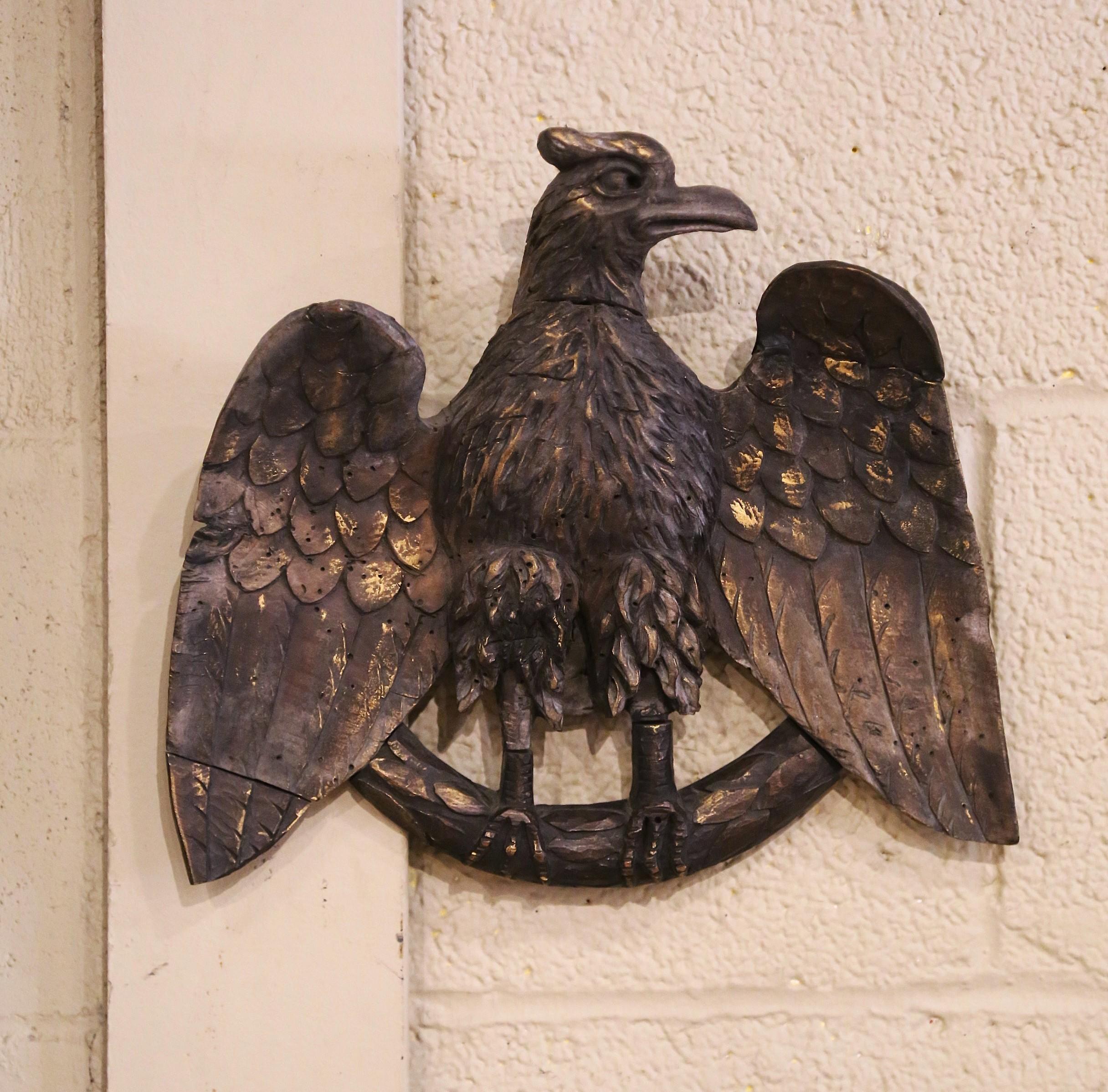 19th Century French Carved Eagle Wall Sculpture For Sale 1